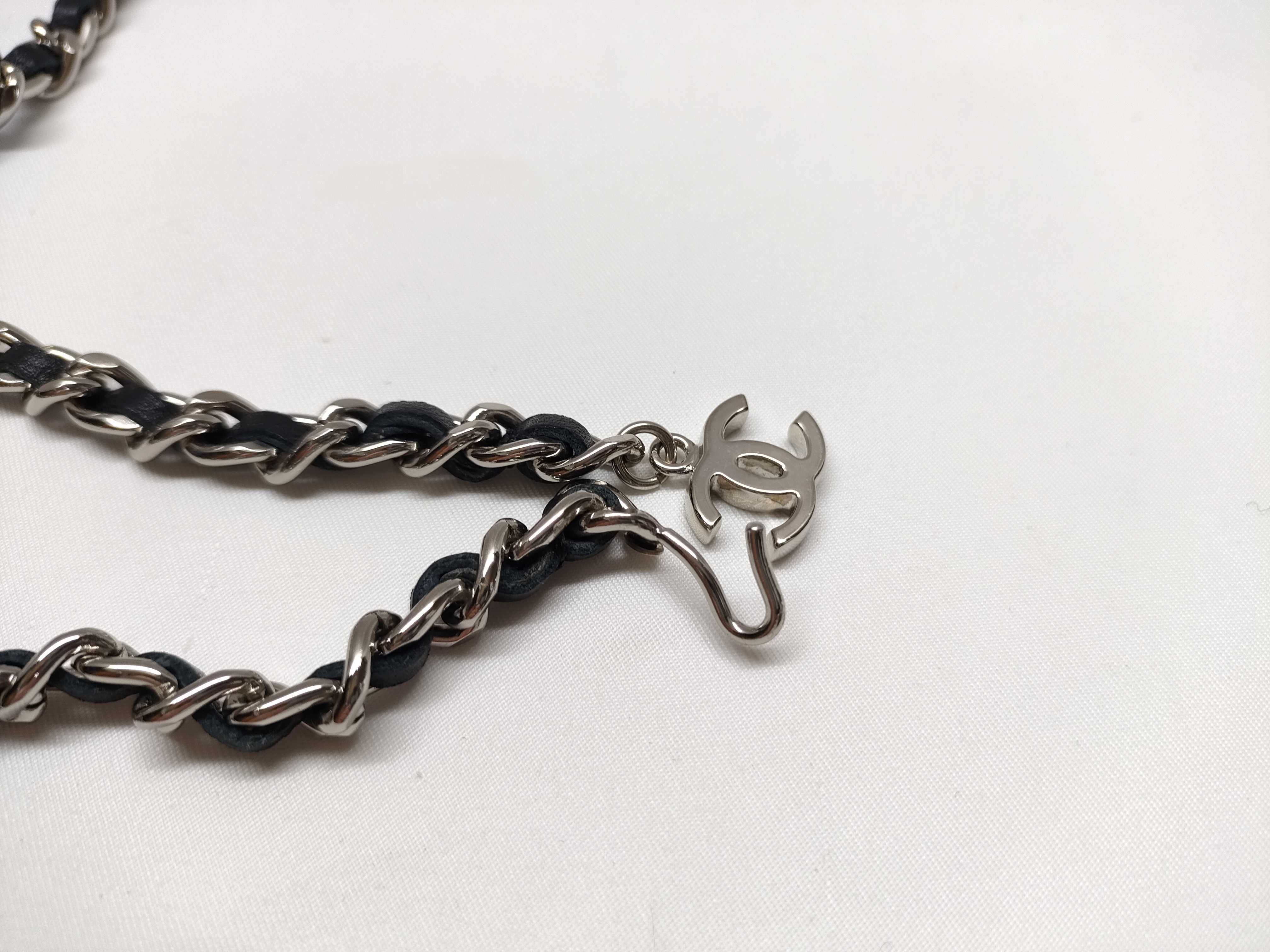 06V Leather Chain Belt with Silver Hardware — view 5