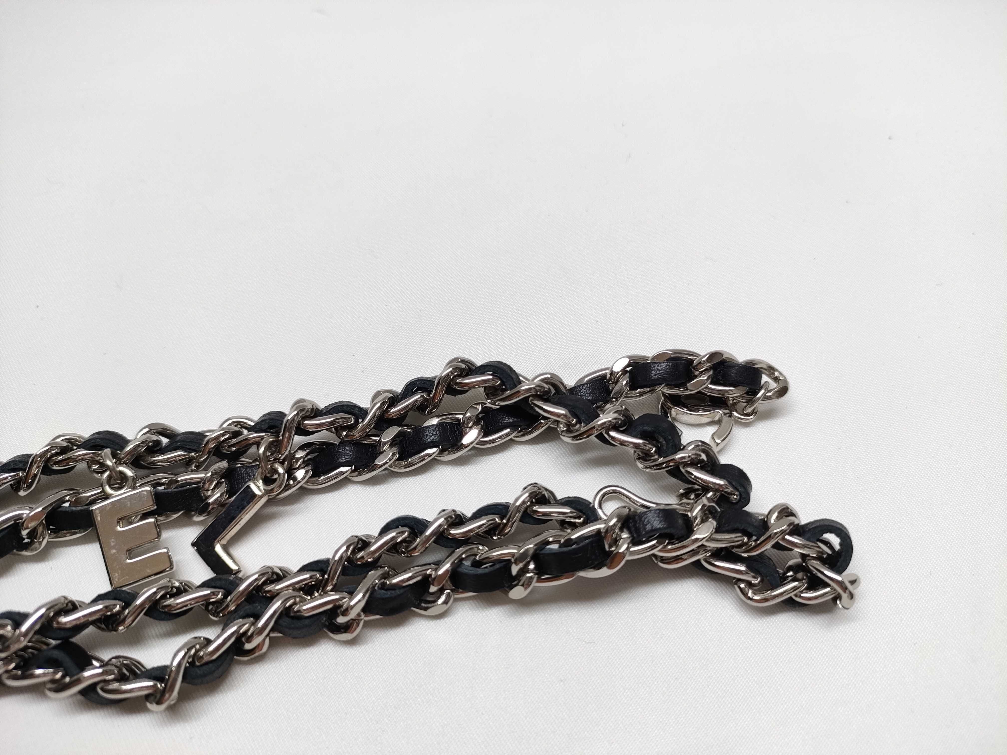 06V Leather Chain Belt with Silver Hardware — view 6