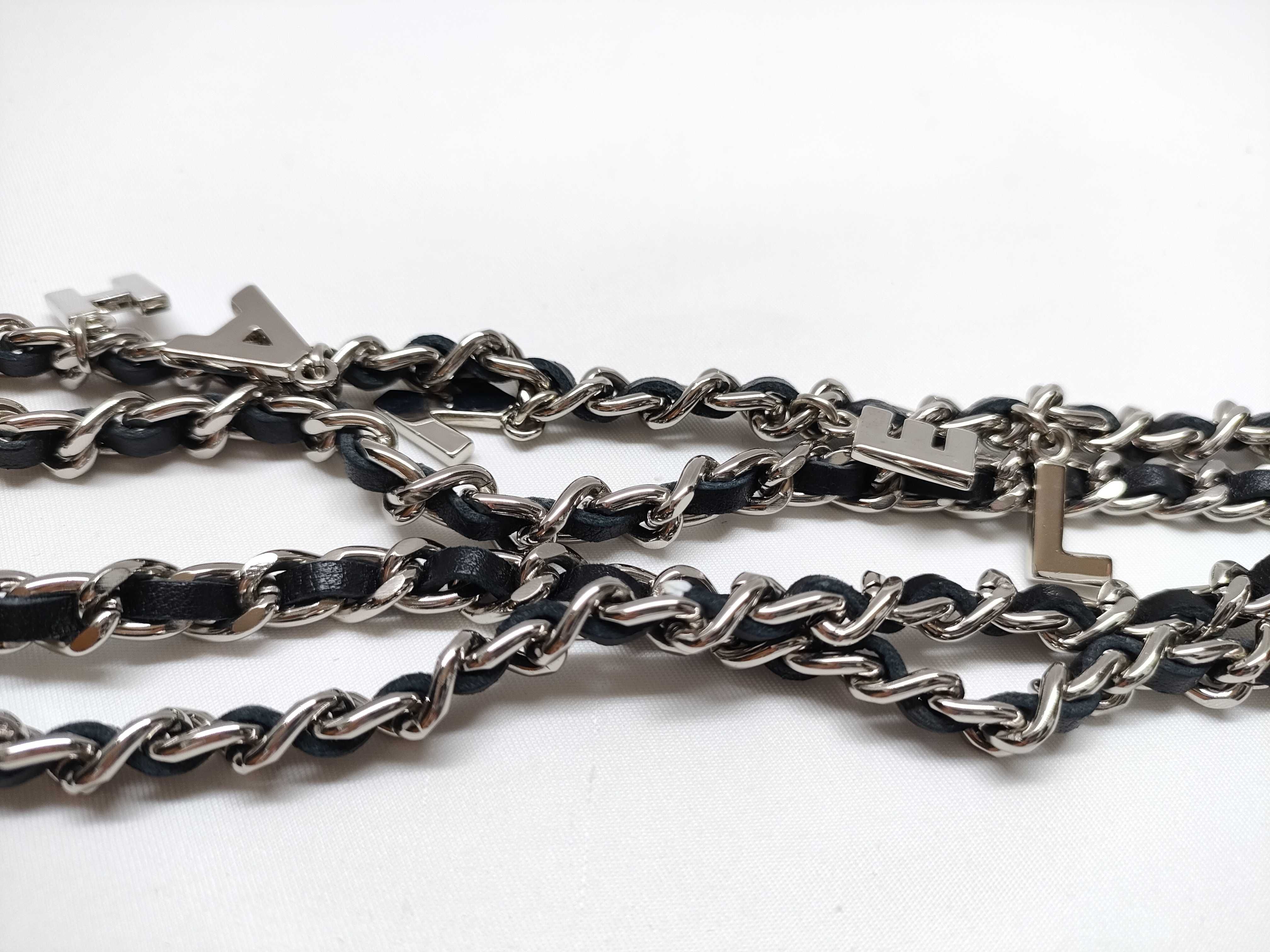 06V Leather Chain Belt with Silver Hardware — view 7
