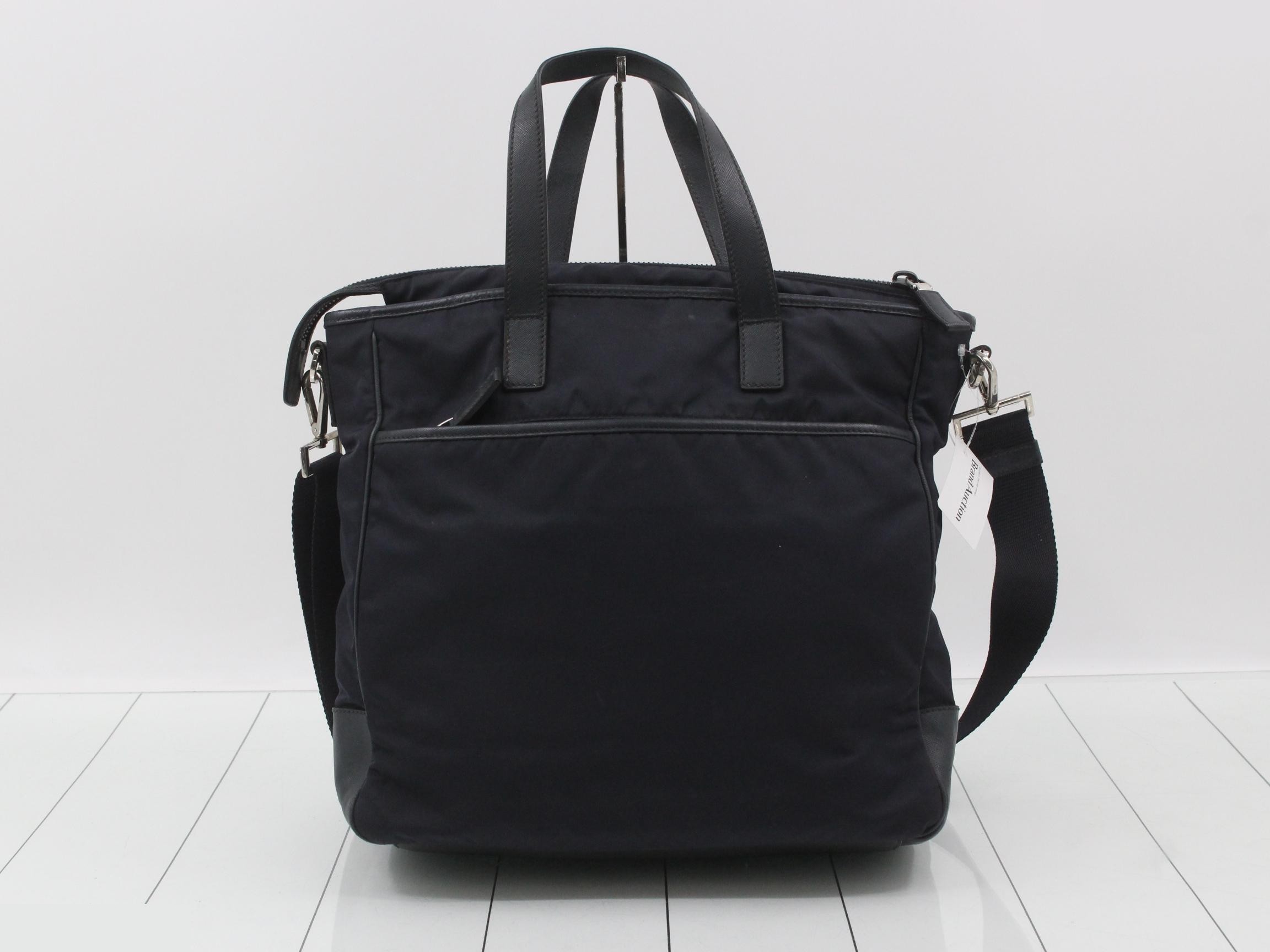 Handbag, black nylon — view 2