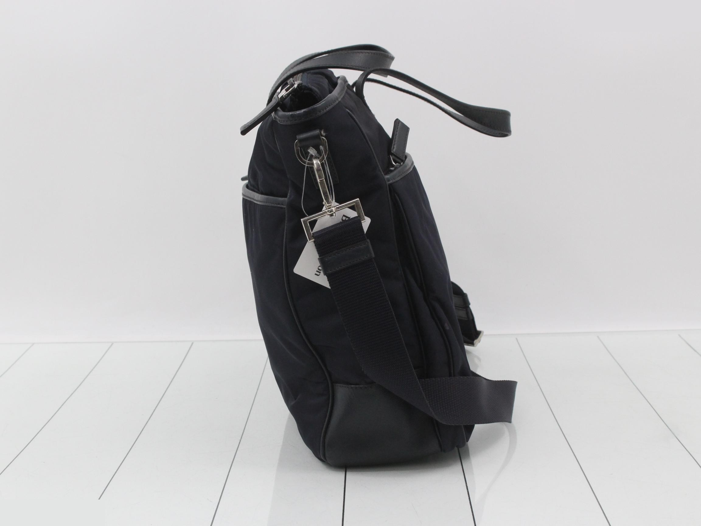 Handbag, black nylon — view 4