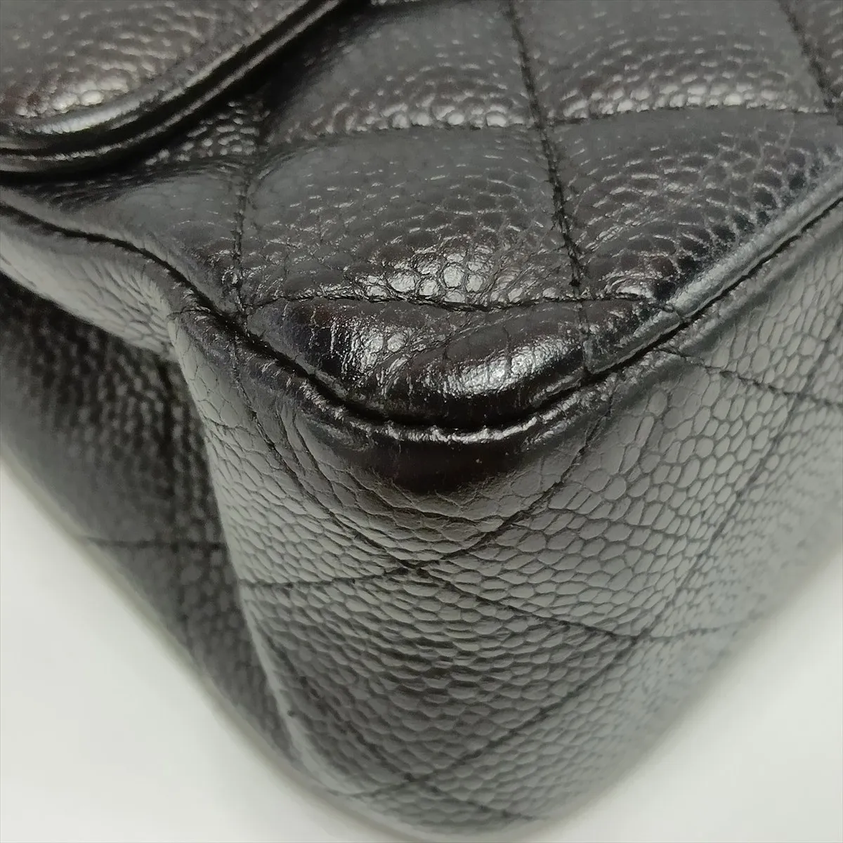 [Individually packaged] Chanel Matelassé 25 Caviar Skin Double Flap Double Chain Bag, Black with Silver Hardware, 13842370, Serial Number , A01112 — view 13