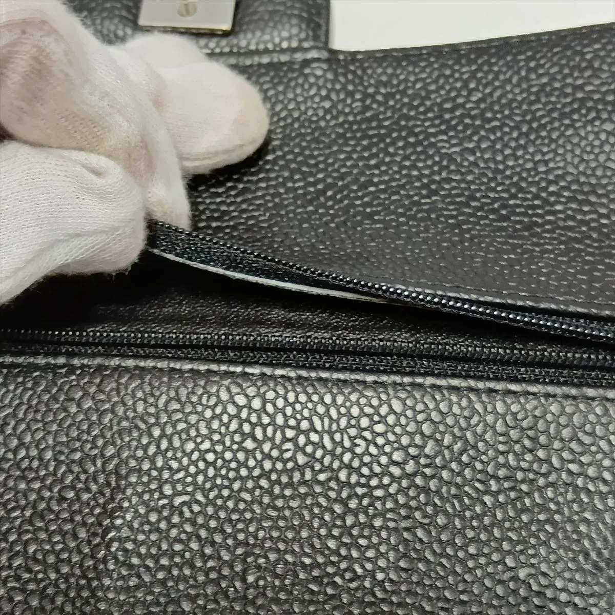[Individually packaged] Chanel Matelassé 25 Caviar Skin Double Flap Double Chain Bag, Black with Silver Hardware, 13842370, Serial Number , A01112 — view 15
