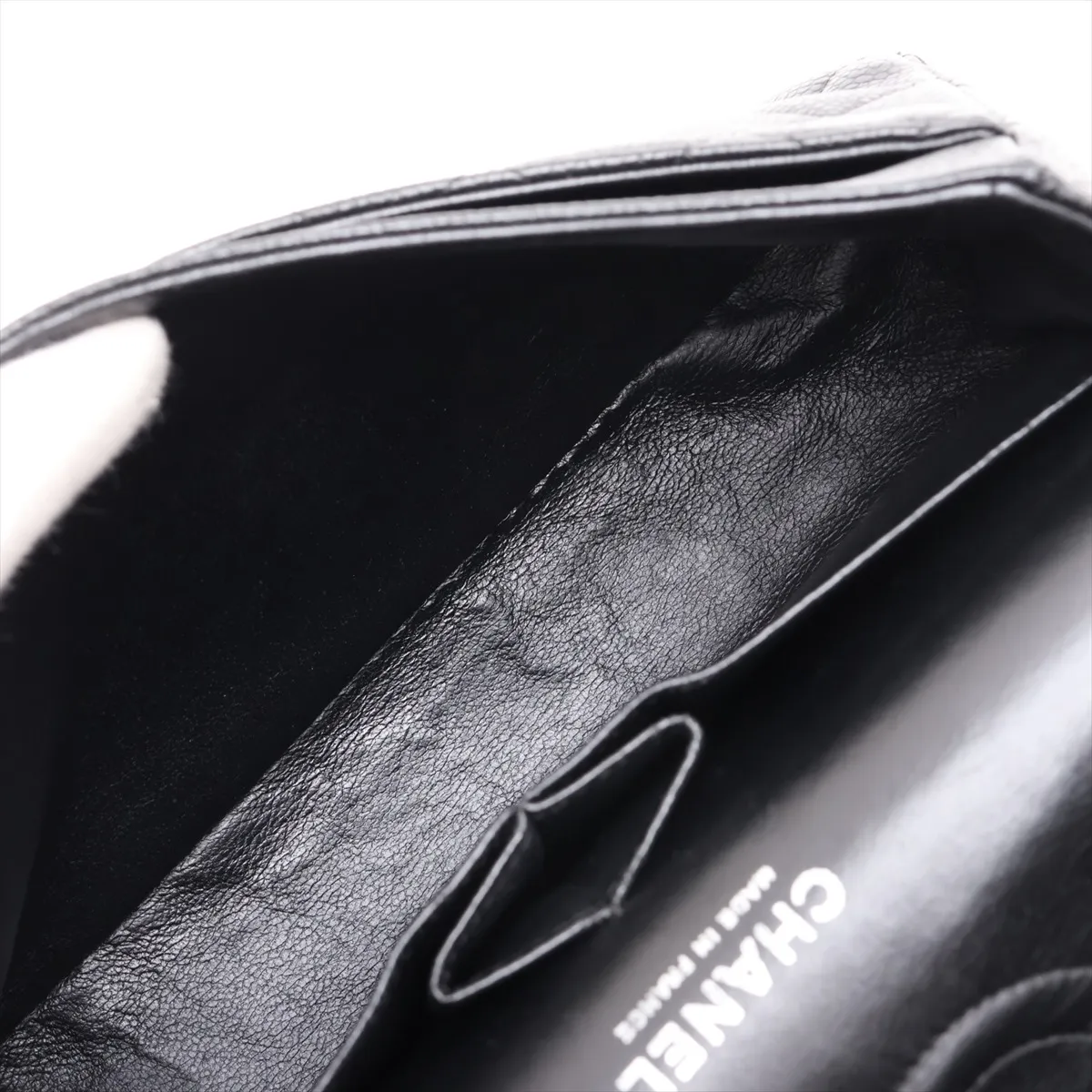 [Individually packaged] Chanel Matelassé 25 Caviar Skin Double Flap Double Chain Bag, Black with Silver Hardware, 13842370, Serial Number , A01112 — view 7