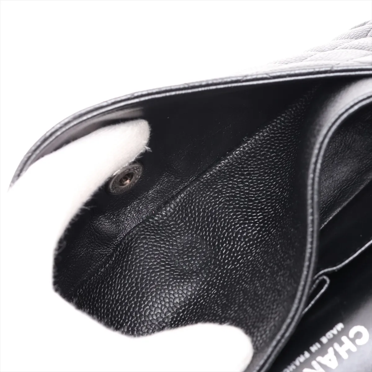 [Individually packaged] Chanel Matelassé 25 Caviar Skin Double Flap Double Chain Bag, Black with Silver Hardware, 13842370, Serial Number , A01112 — view 8