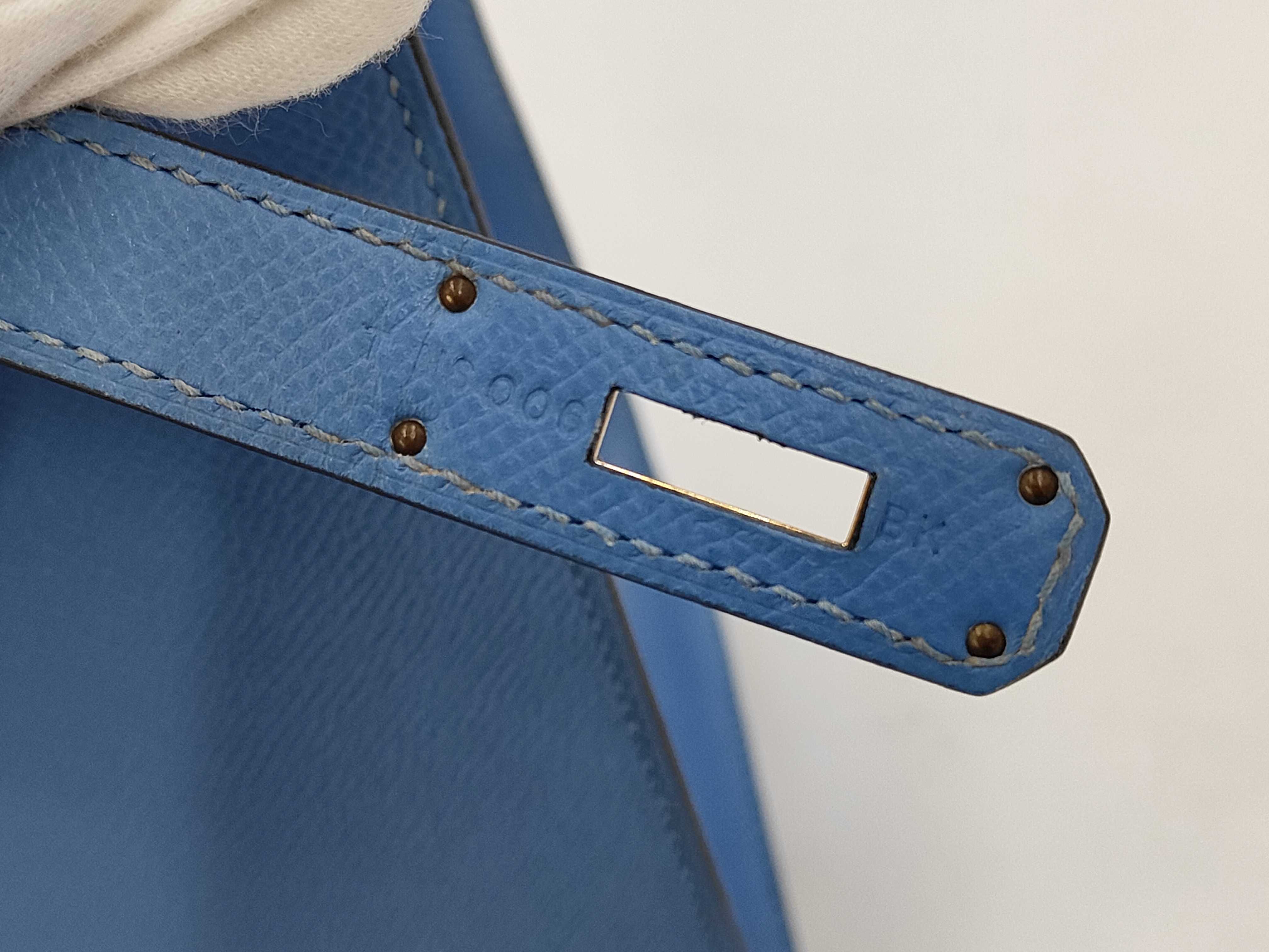 Kelly 32 Blue Paradise Gold Hardware T Stamp Handbag — view 11