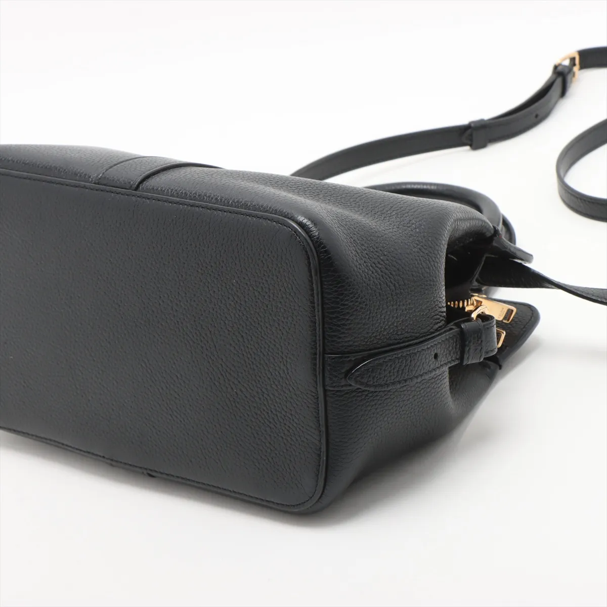 Small Cabas de France Leather 2-Way Handbag, Black — view 3