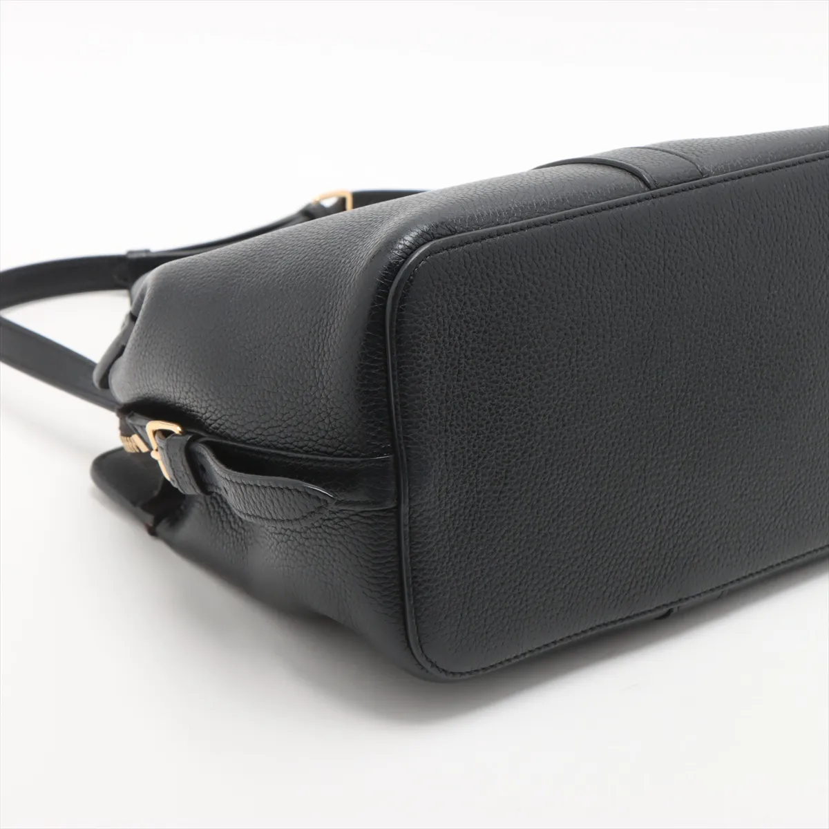 Small Cabas de France Leather 2-Way Handbag, Black — view 4