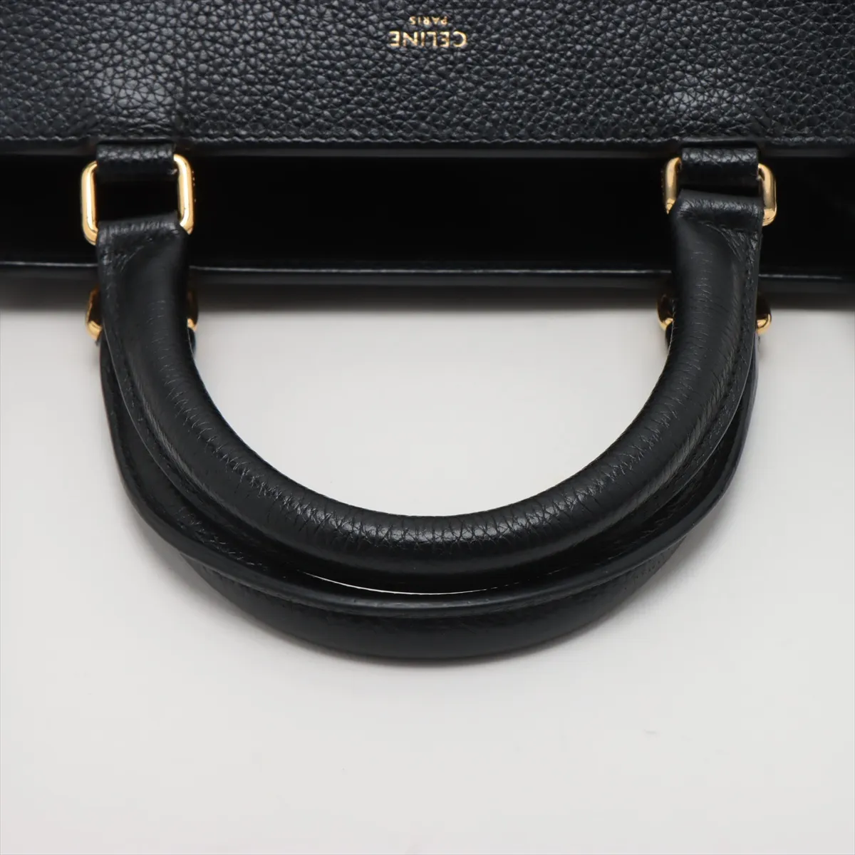 Small Cabas de France Leather 2-Way Handbag, Black — view 5