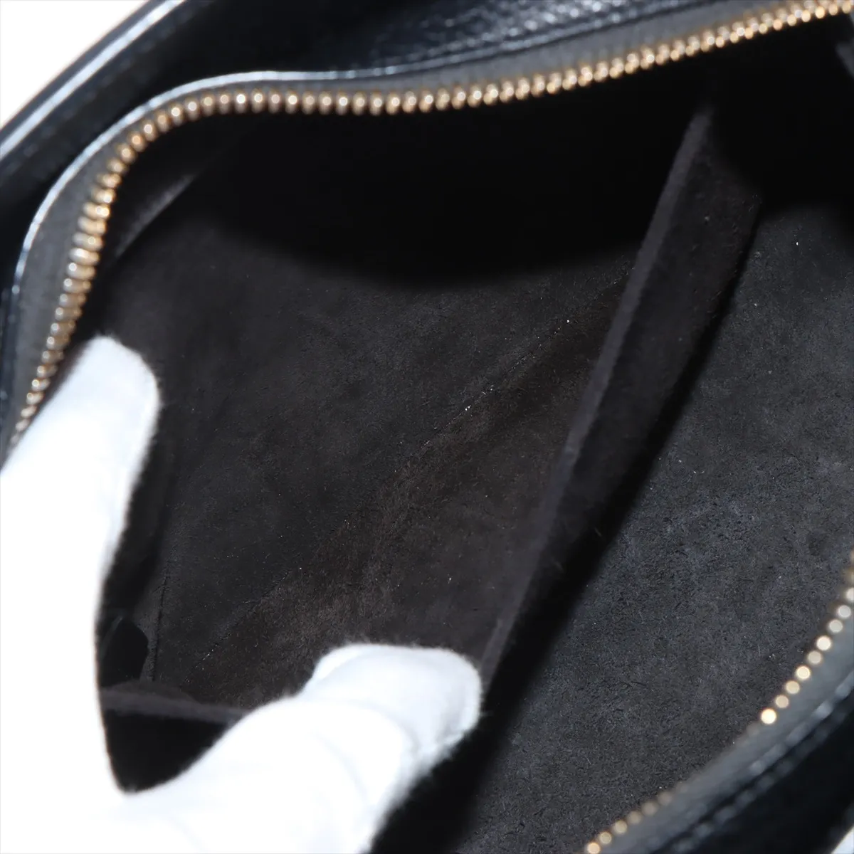 Small Cabas de France Leather 2-Way Handbag, Black — view 9