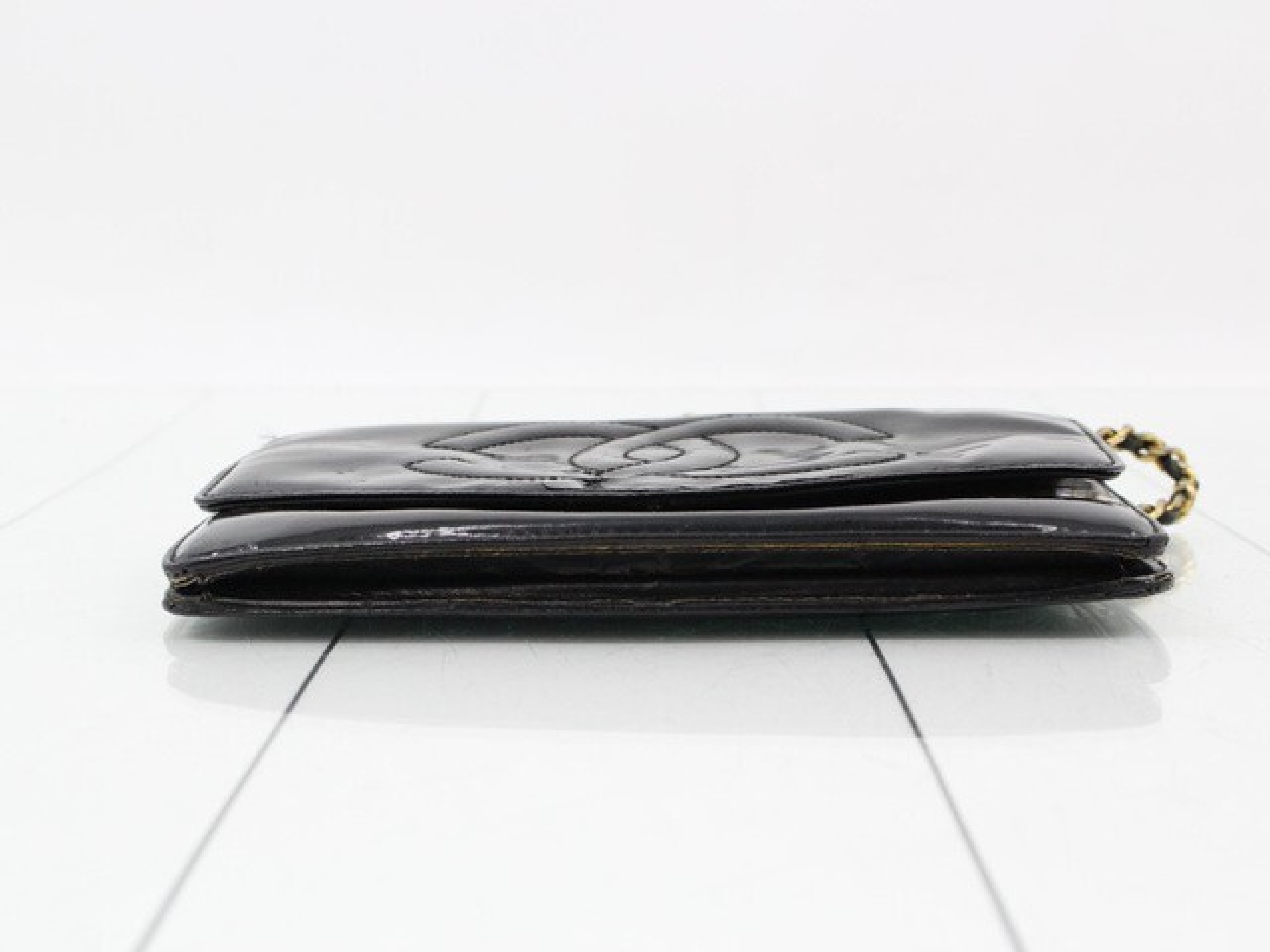 Enamel Coco Mark Chain Wallet Shoulder Bag — view 3