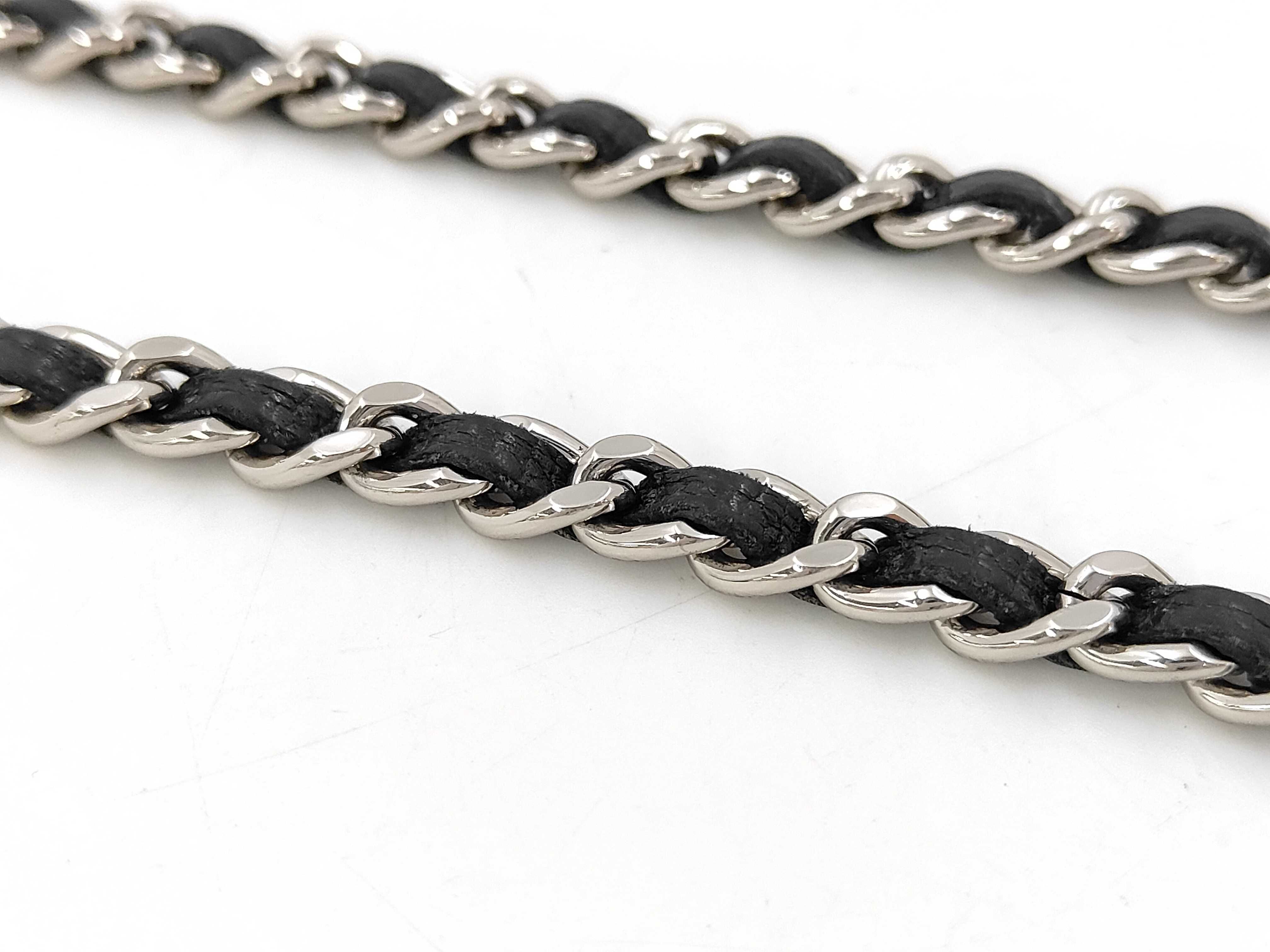 Coco Mark Caviar Skin Chain Wallet Sevruga Black Silver Hardware Serial Number 14-series Shoulder Bag — view 4