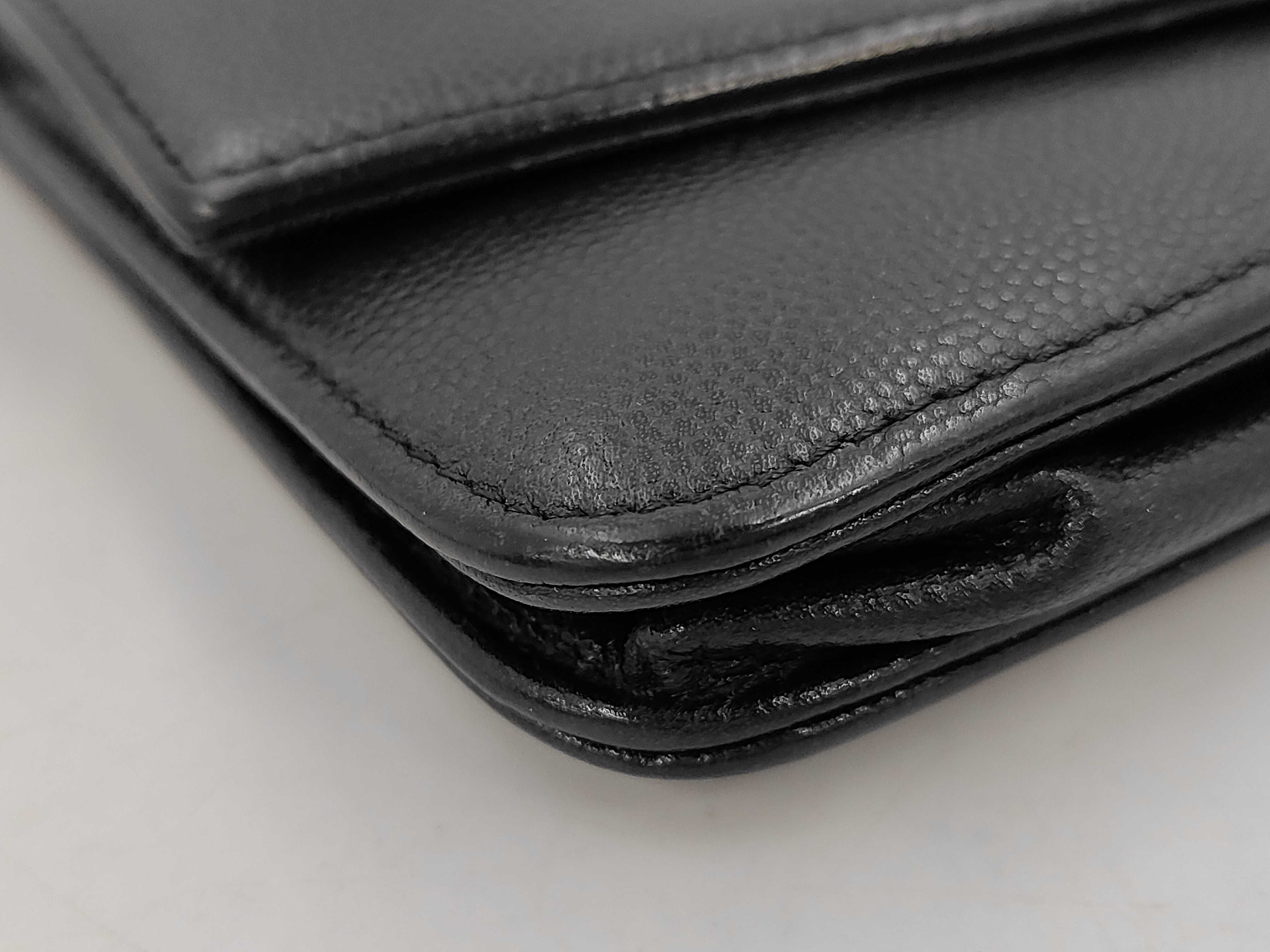 Coco Mark Caviar Skin Chain Wallet Sevruga Black Silver Hardware Serial Number 14-series Shoulder Bag — view 7