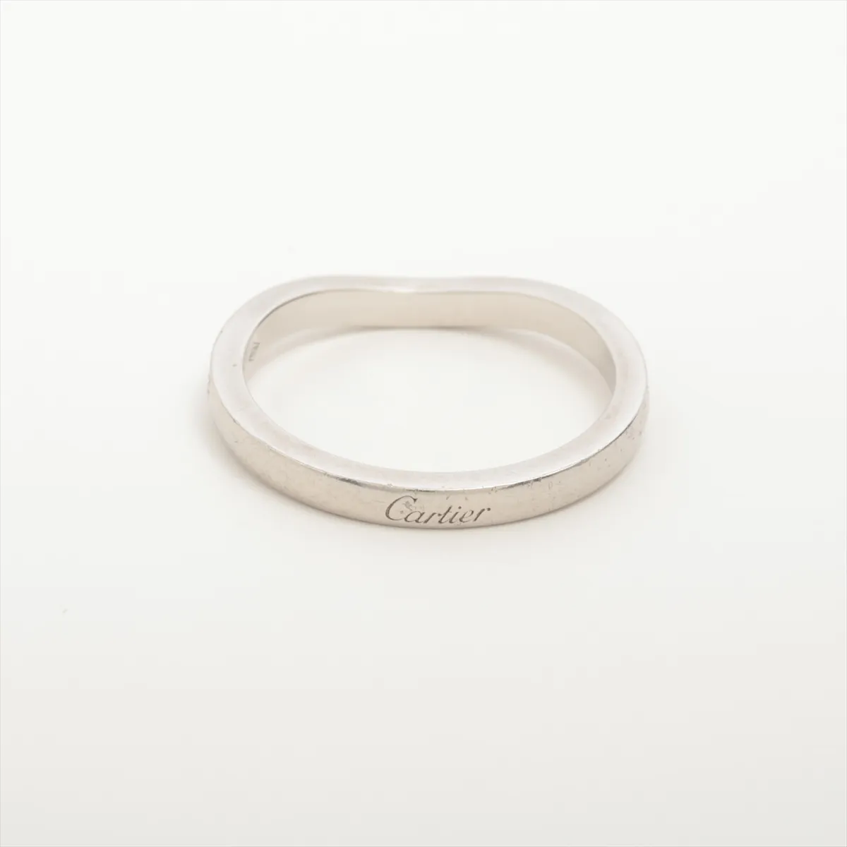 Ballerina Curve Half Eternity Diamond Ring, Pt950, 3.2g, Size 51, FBI851, Dent — view 2