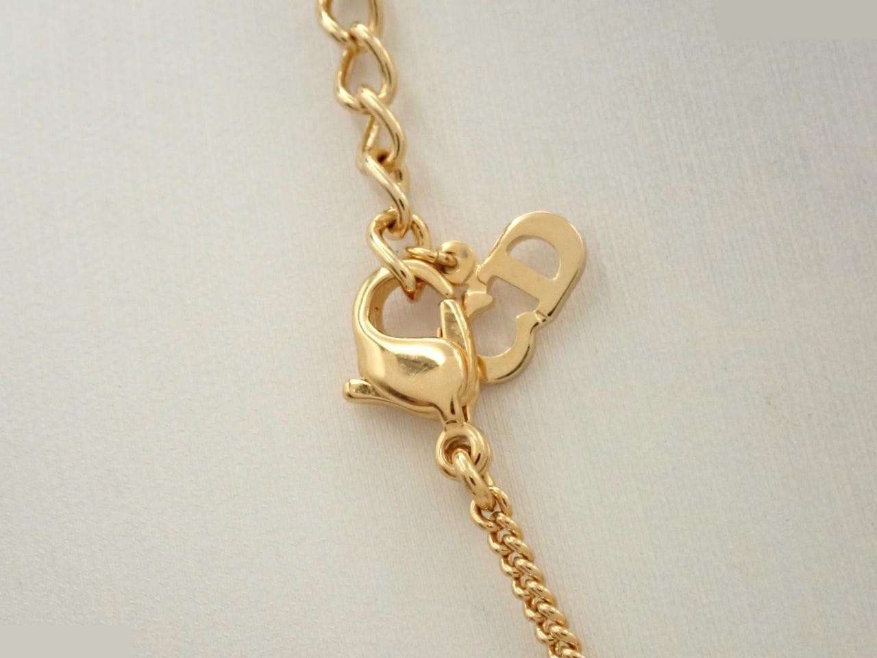 Script logo precious metal necklace/pendant, total length approximately 46 cm — view 2