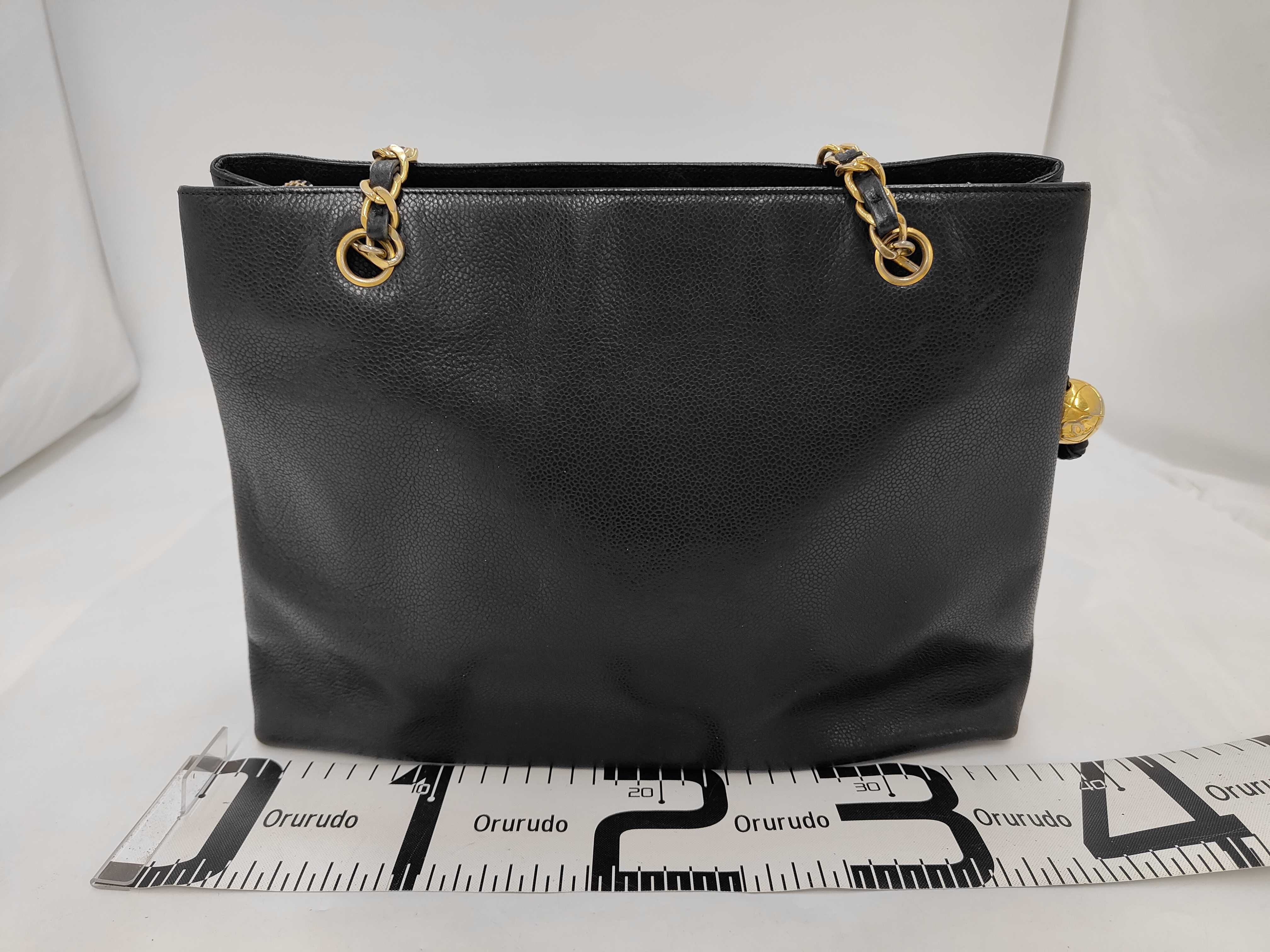Caviar Skin Chain Turnlock Tote Bag — view 2