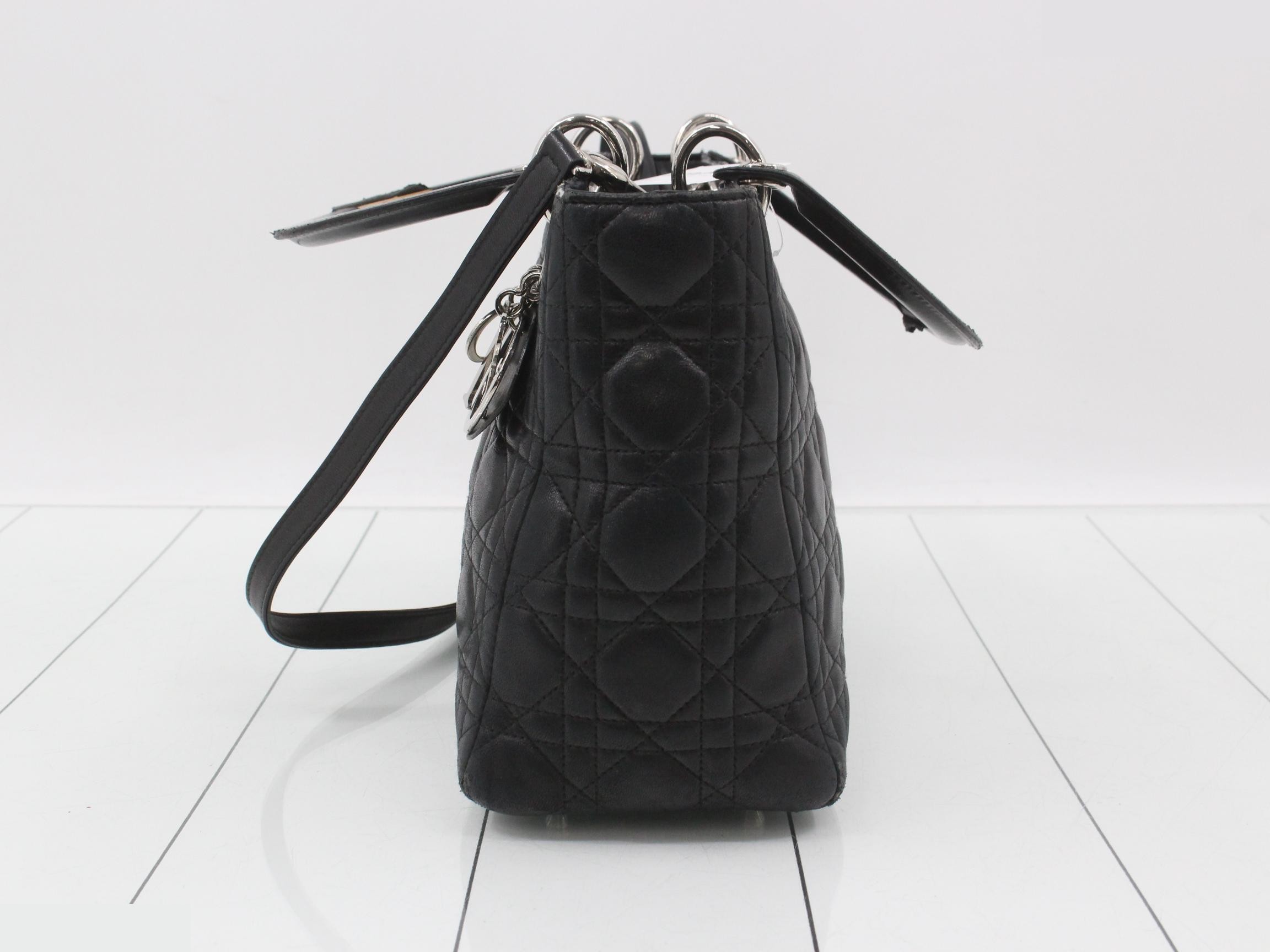 Lady Dior Cannage Lamb 2-Way Shoulder/Handbag — view 3
