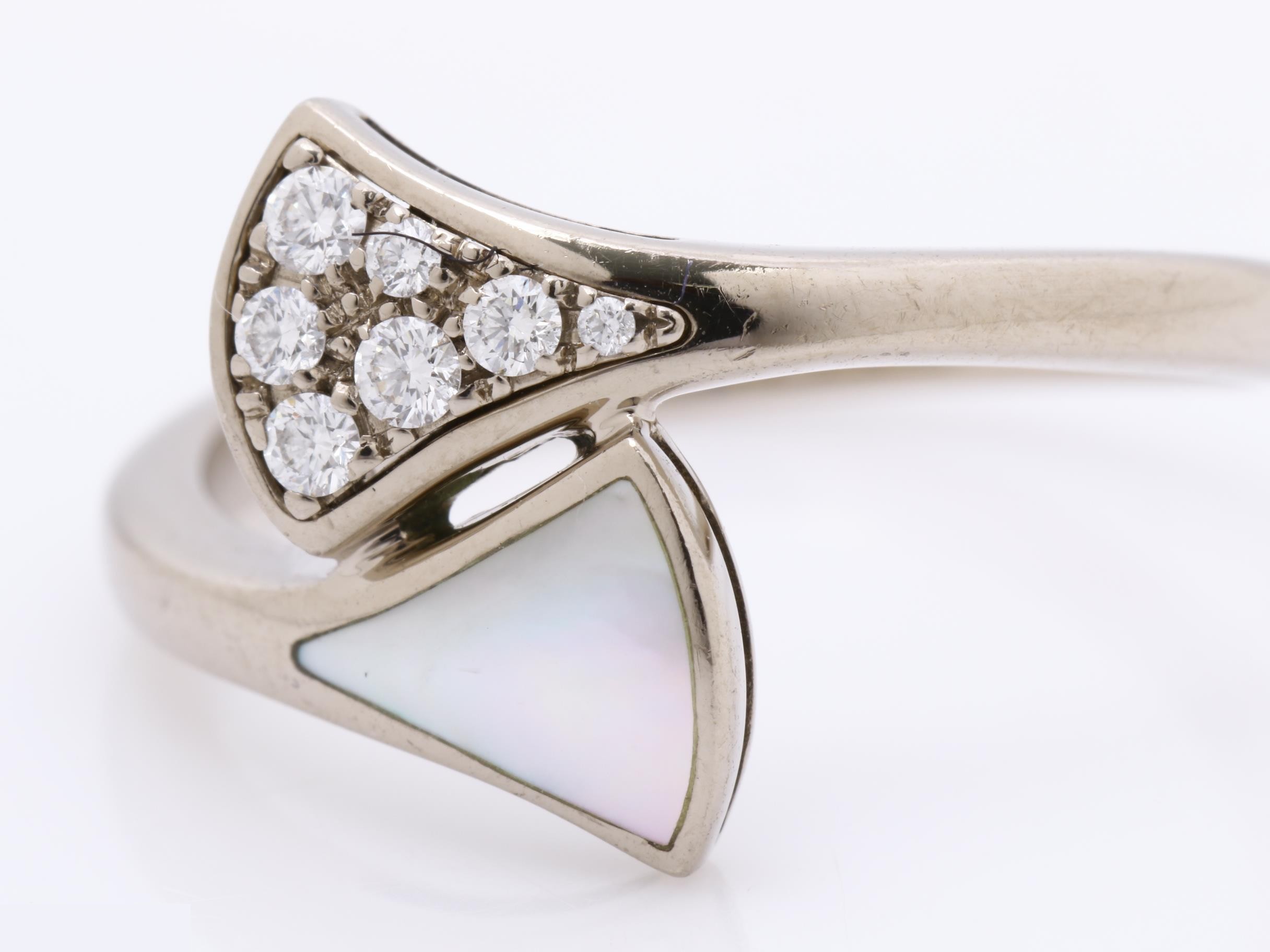 Other line: Precious metal ring, 750YG, shell, diamond, 3.4g, #53 — view 3
