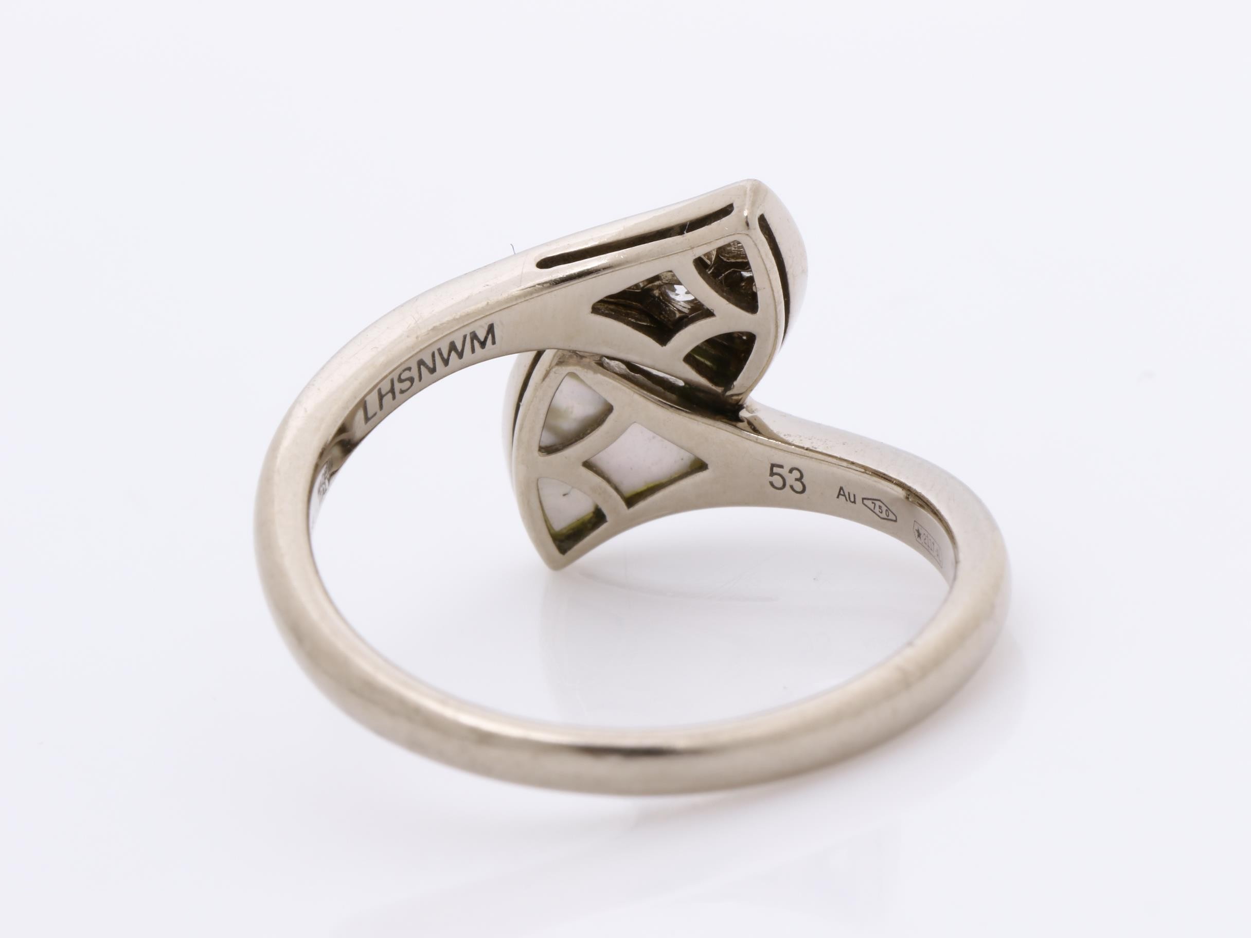 Other line: Precious metal ring, 750YG, shell, diamond, 3.4g, #53 — view 4