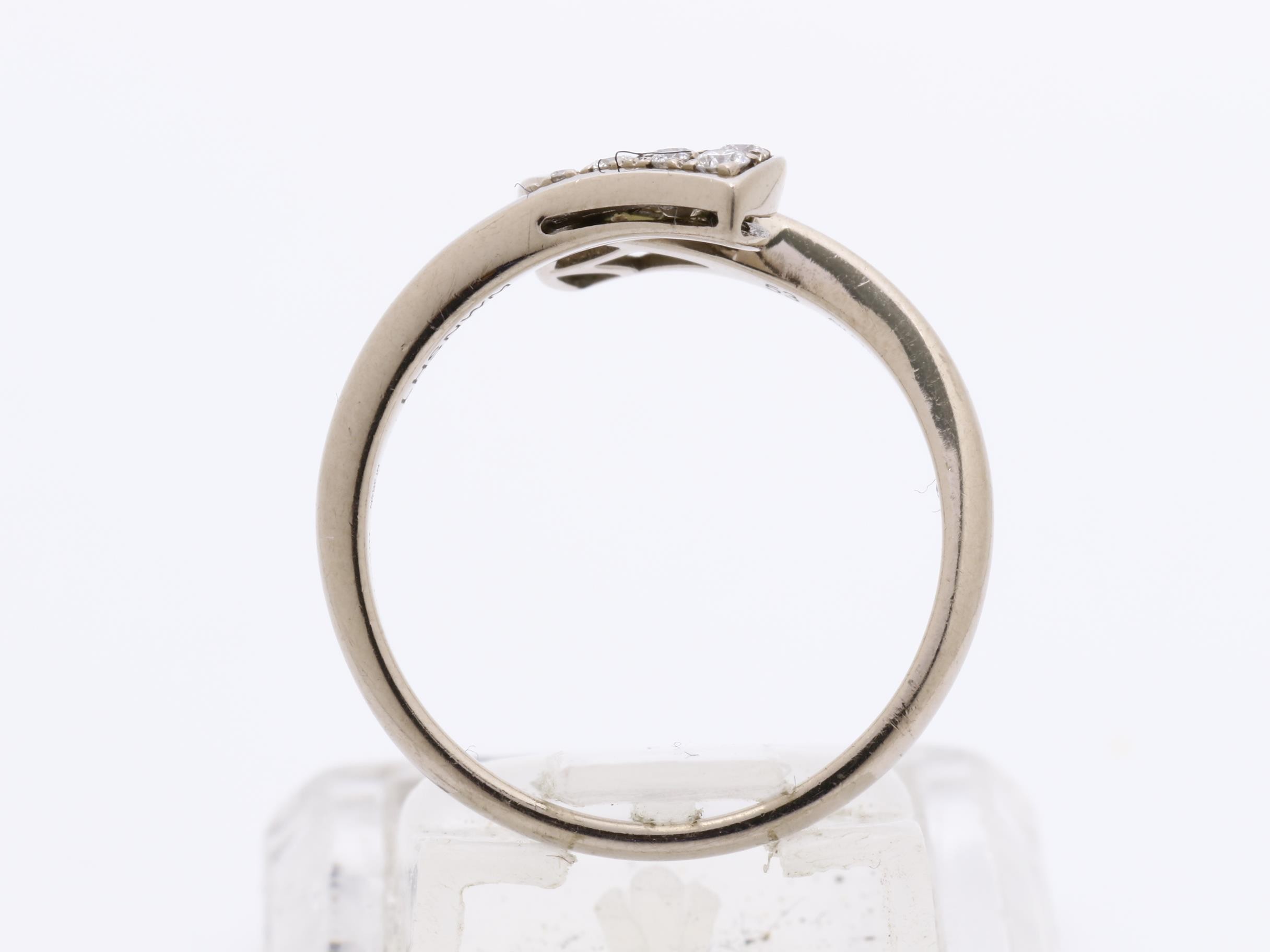 Other line: Precious metal ring, 750YG, shell, diamond, 3.4g, #53 — view 5