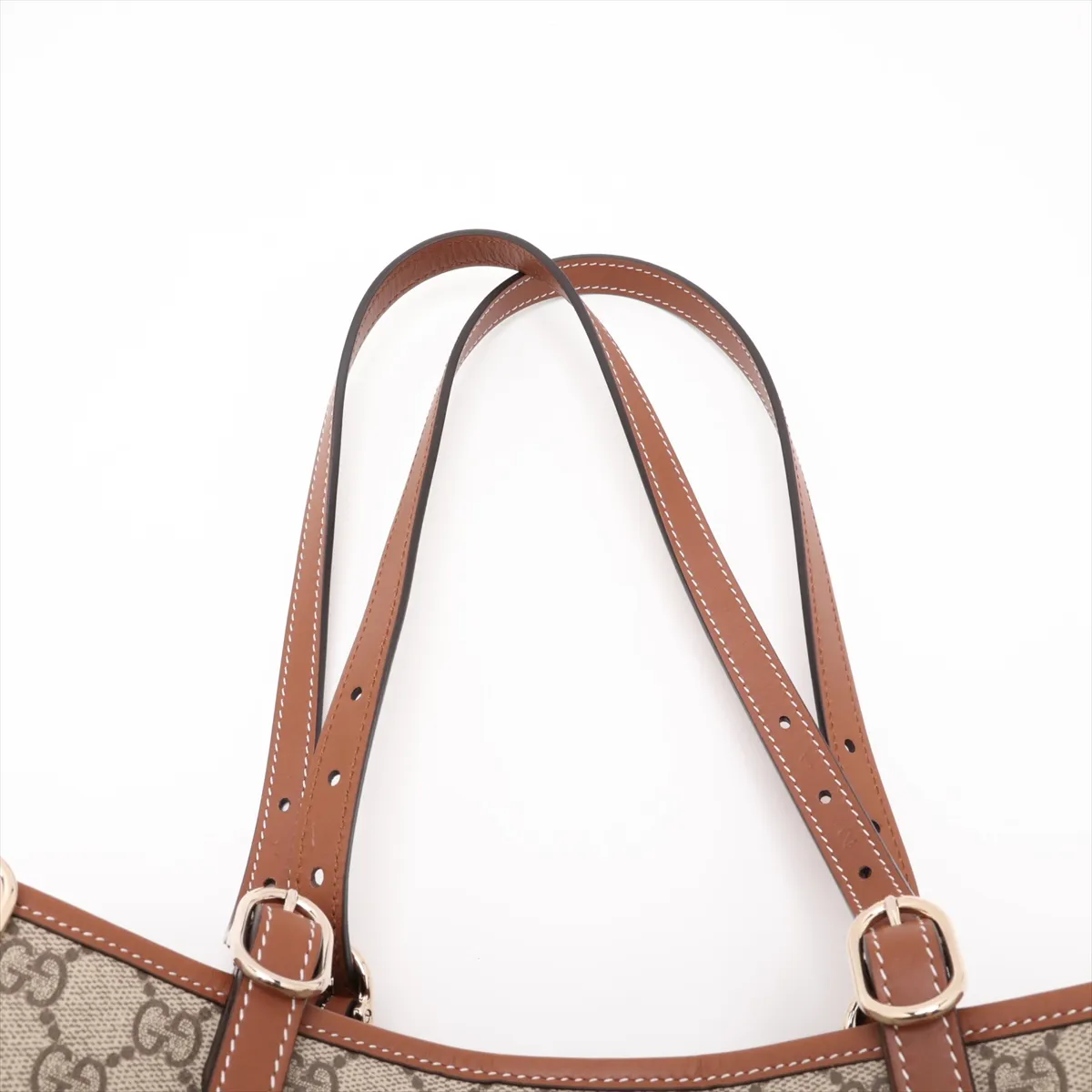 GG Supreme PVC x Leather Tote Bag, Beige x Brown, 815213 — view 6