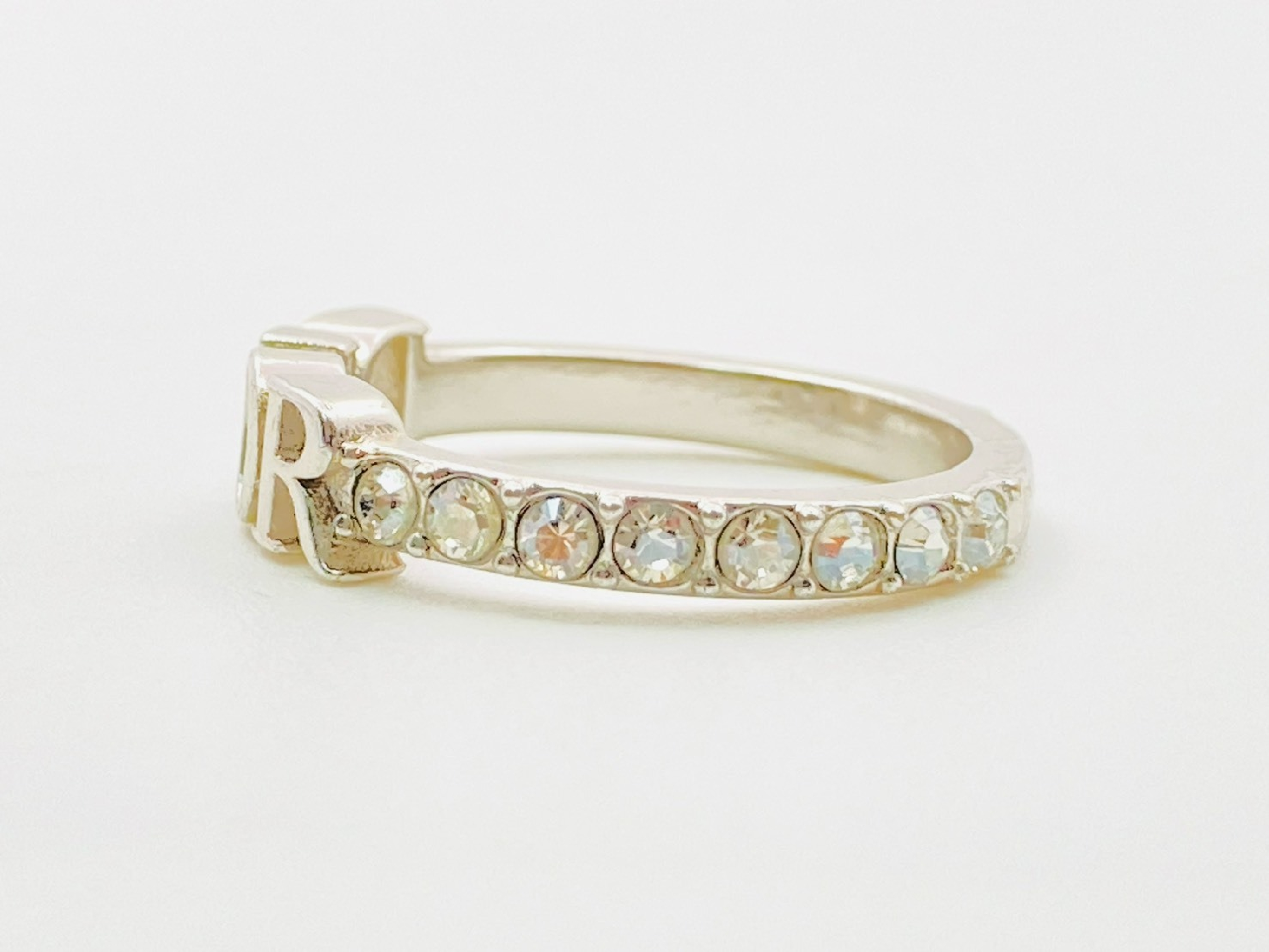 Dio(r)evolution Logo Rhinestone Ring #S Silver Ring — view 2