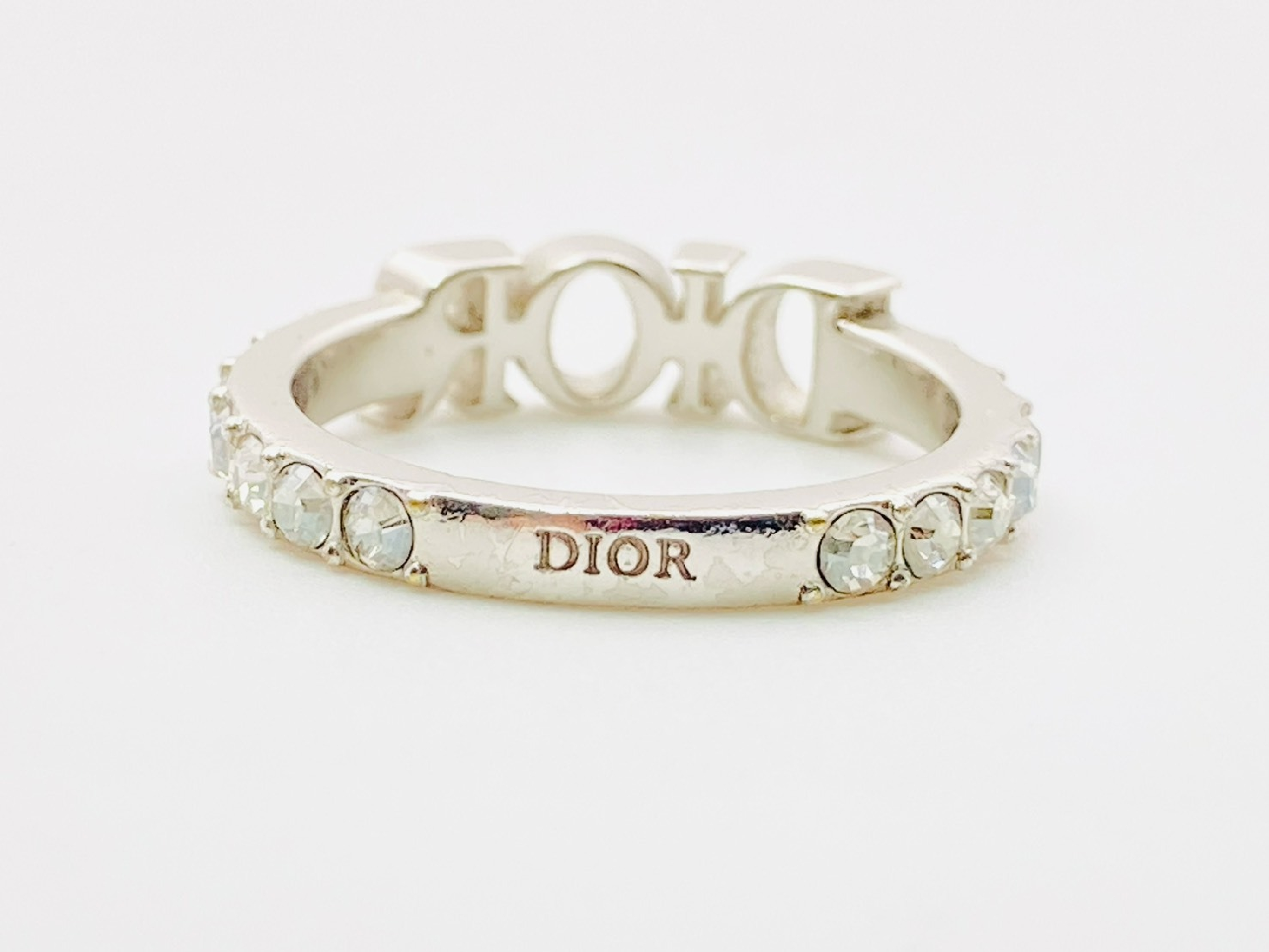 Dio(r)evolution Logo Rhinestone Ring #S Silver Ring — view 3