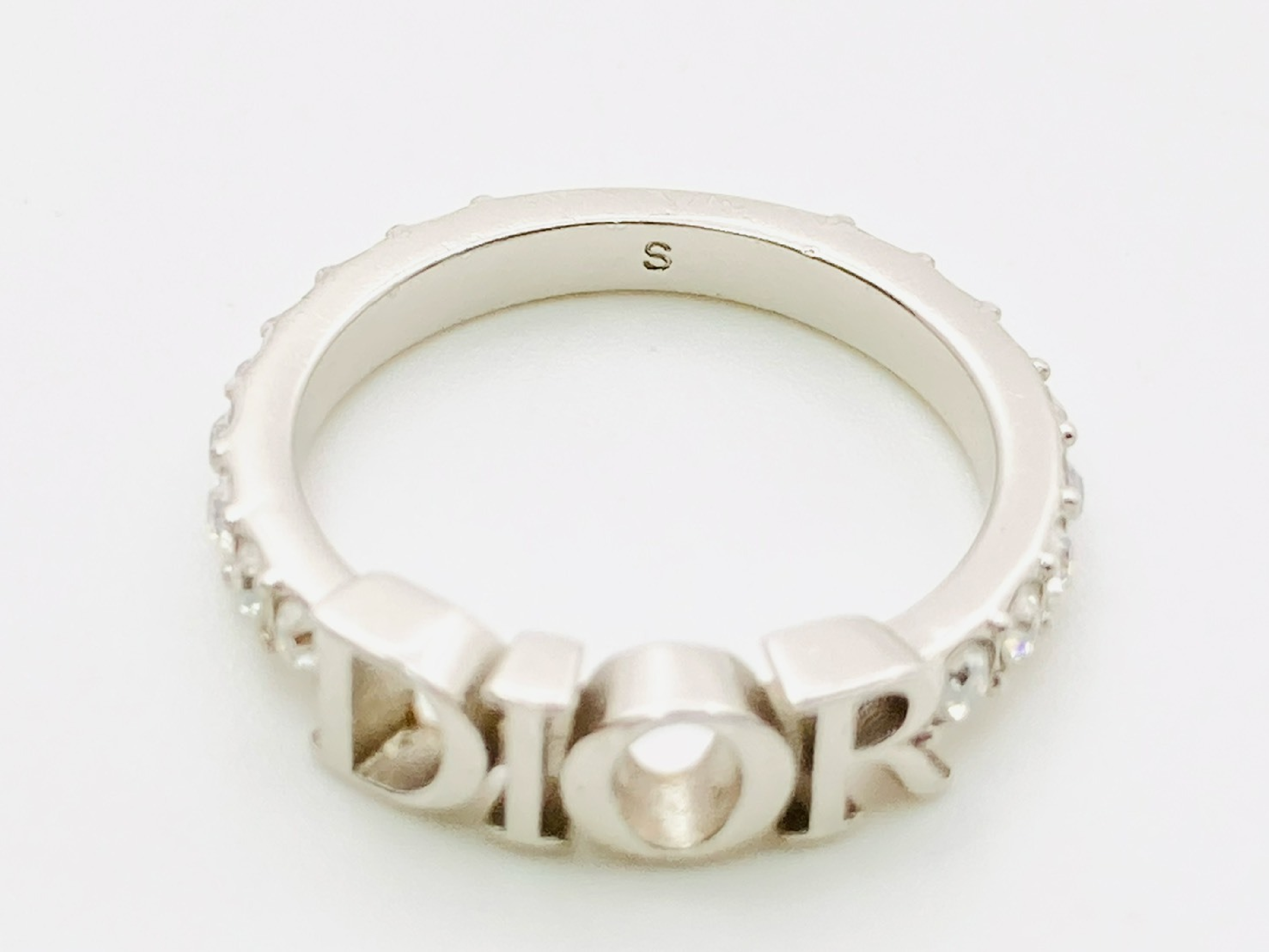 Dio(r)evolution Logo Rhinestone Ring #S Silver Ring — view 4