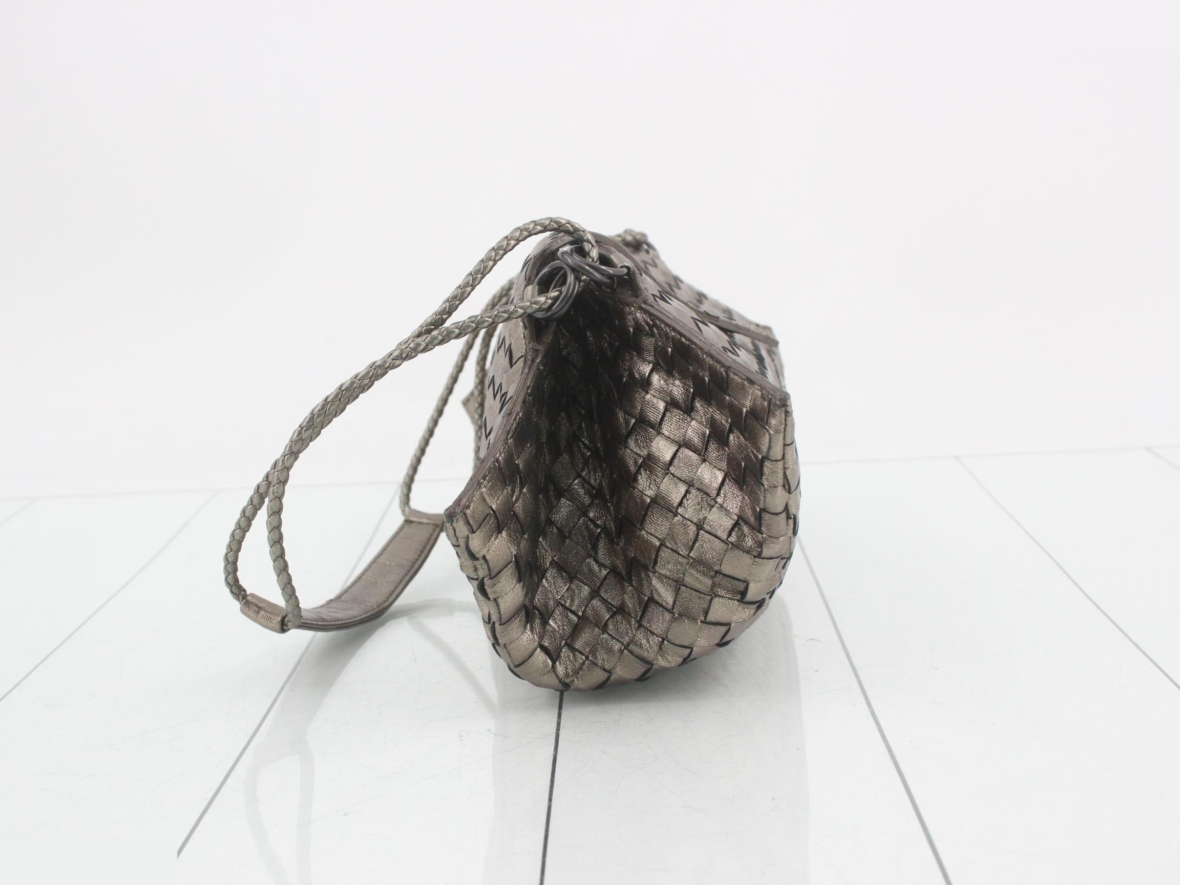 Intrecciato shoulder bag with mirror — view 4