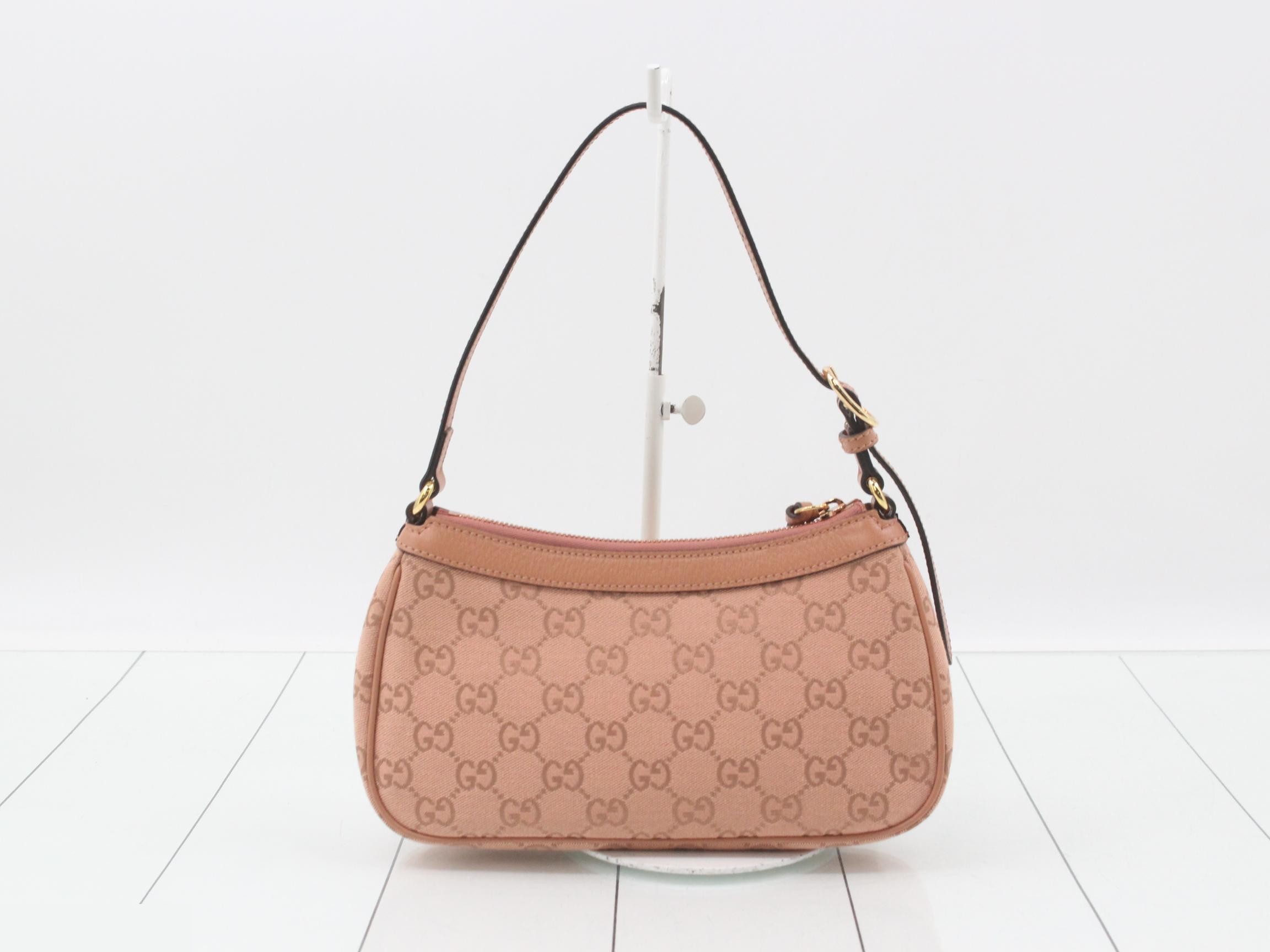 Ophidia GG Canvas One-Shoulder Bag, Pink, 735145 — view 2