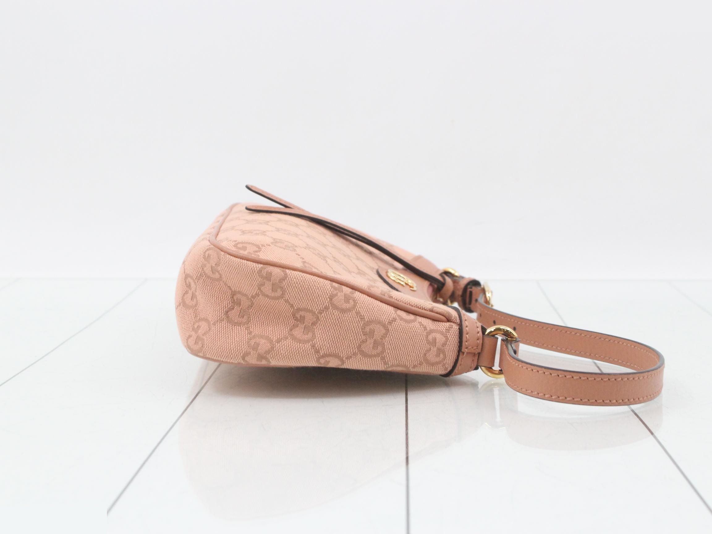Ophidia GG Canvas One-Shoulder Bag, Pink, 735145 — view 3