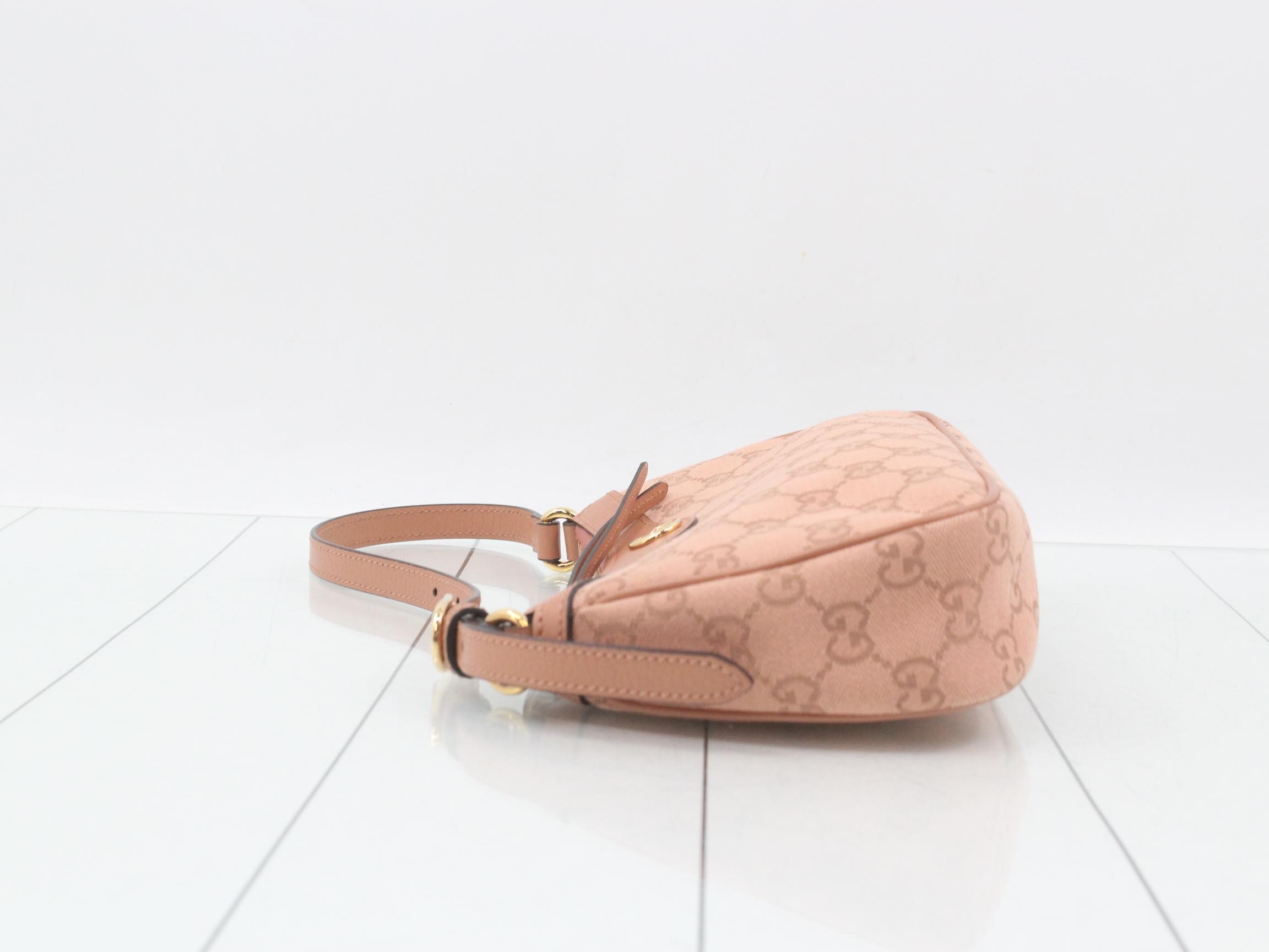 Ophidia GG Canvas One-Shoulder Bag, Pink, 735145 — view 4