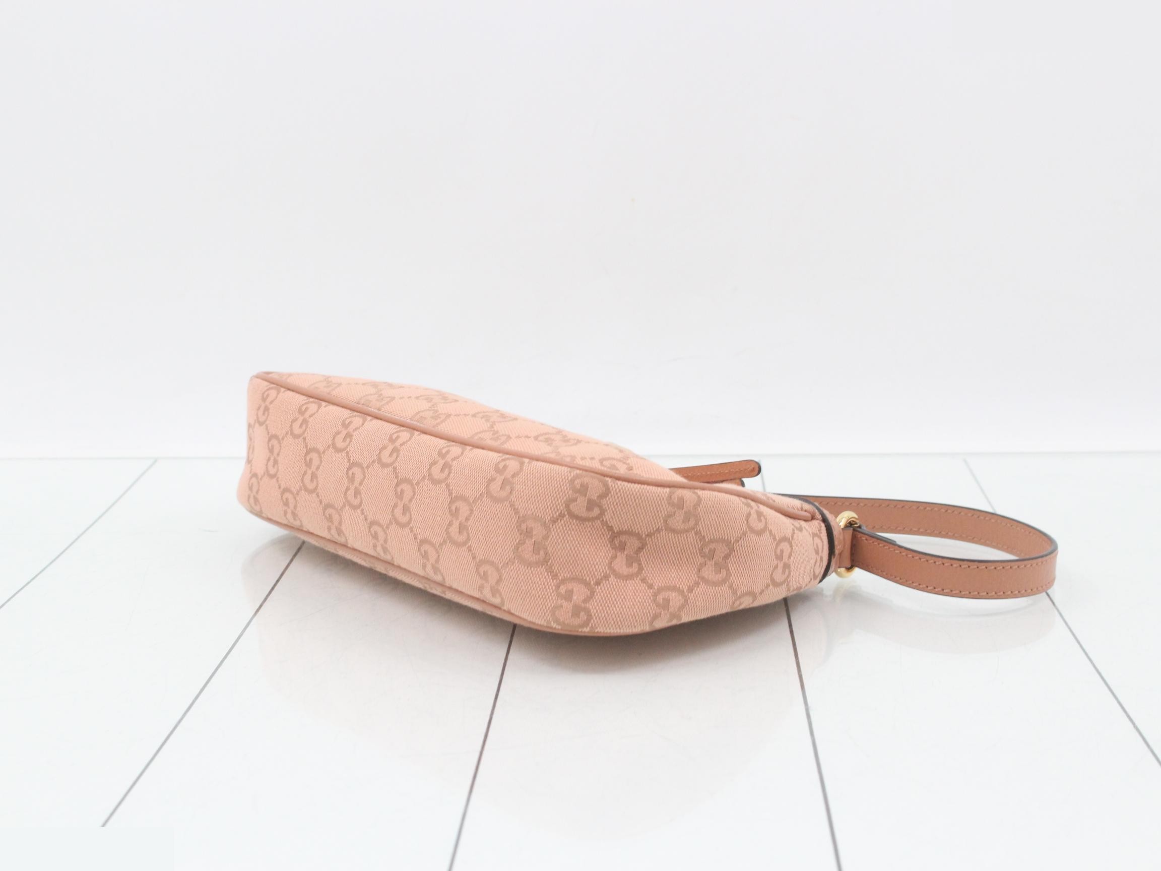 Ophidia GG Canvas One-Shoulder Bag, Pink, 735145 — view 6