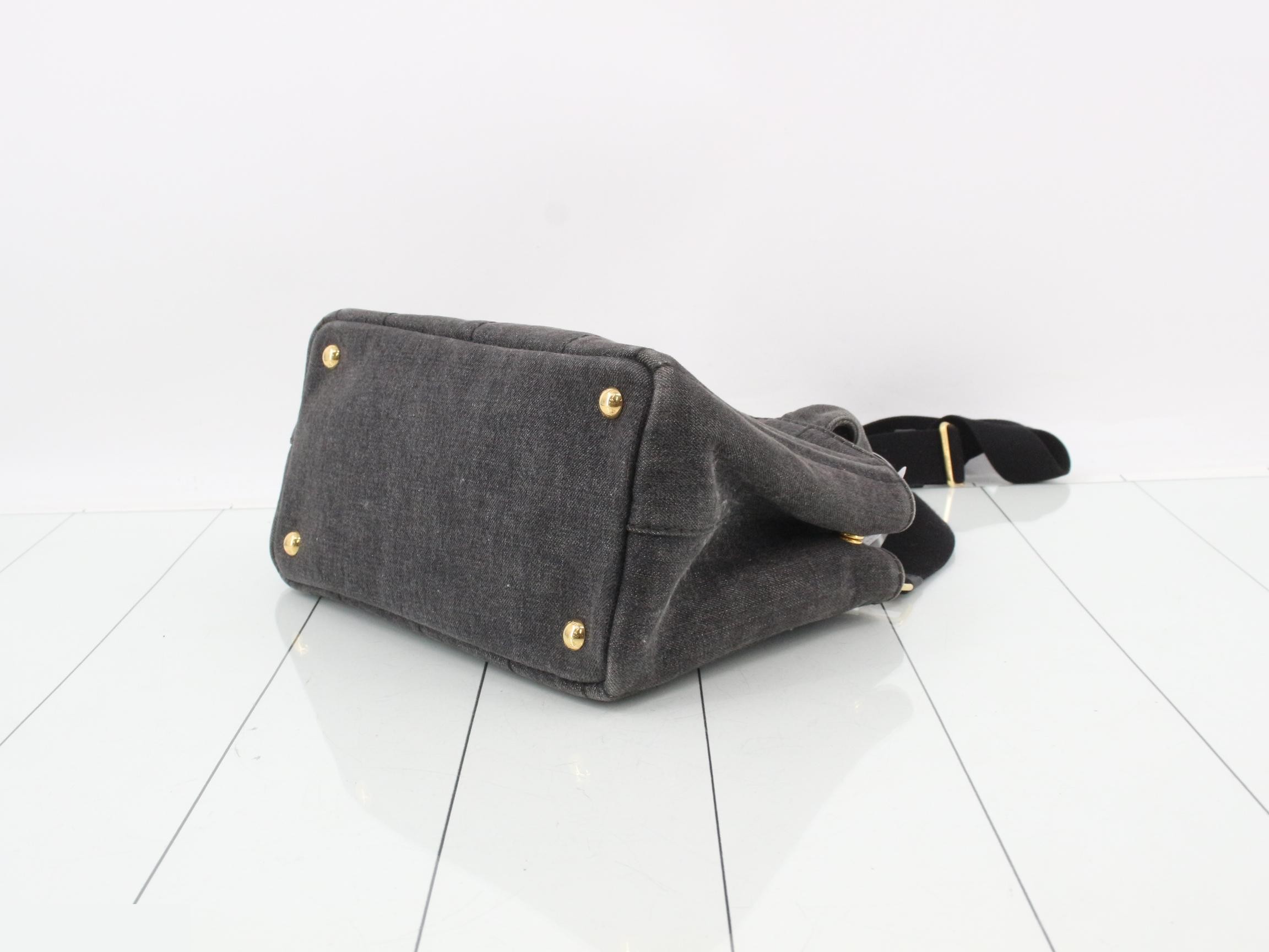 1BG439 Tote Bag Canapa S Canvas Gray — view 6