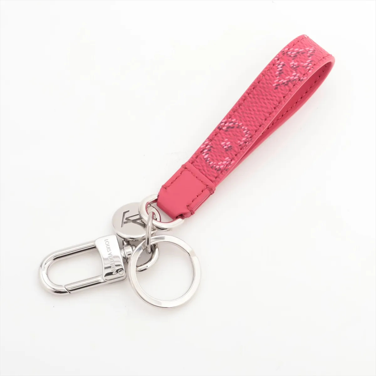 NU5205 Charm PVC x Leather Pink Press Marks Thread M03440 Keychain & Bag Charm LV Slim Dragonne — view 2