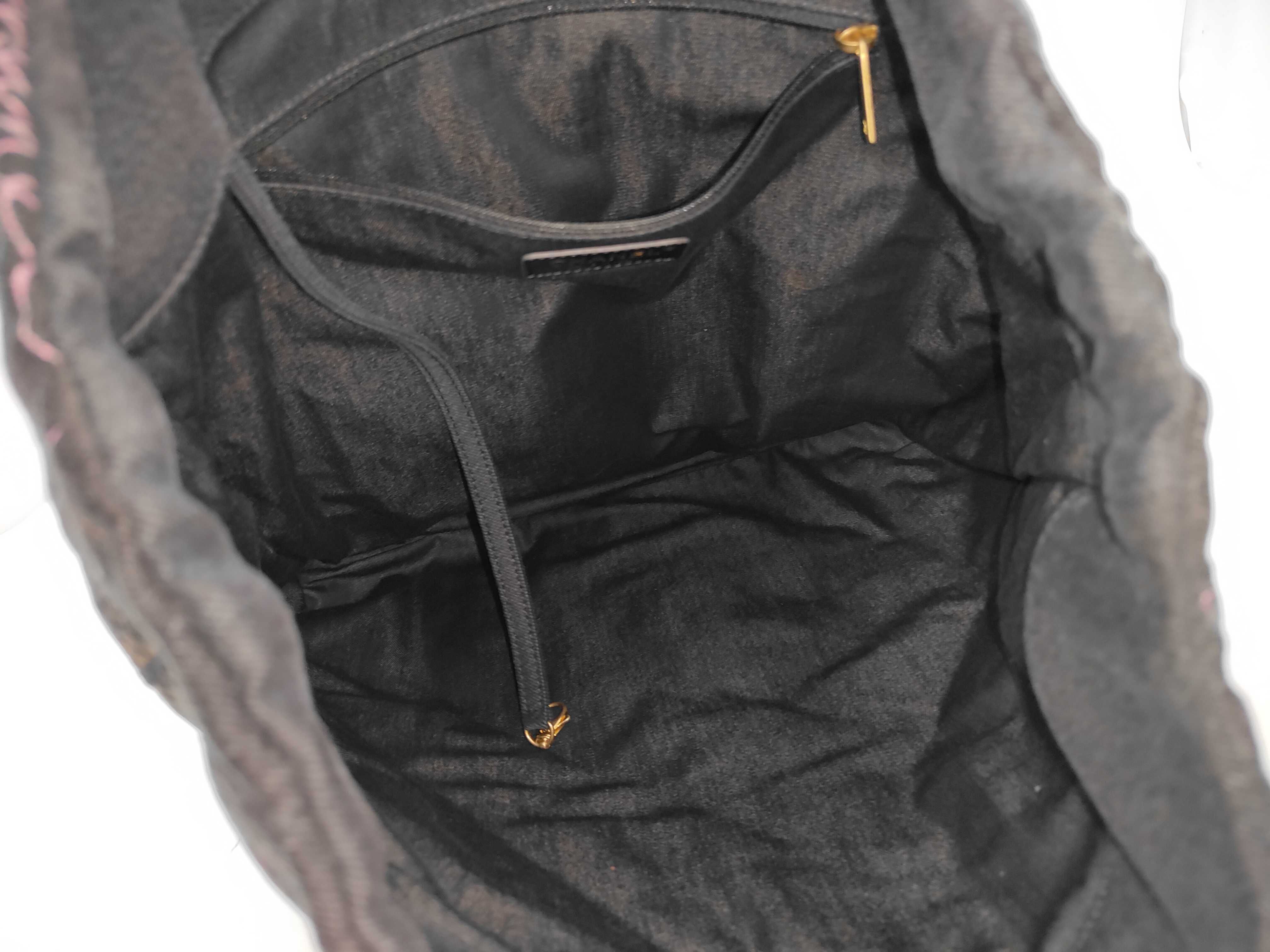 Matelassé Maxi Shopping Bag, Denim, Black, AS3128 (Handbag) — view 9