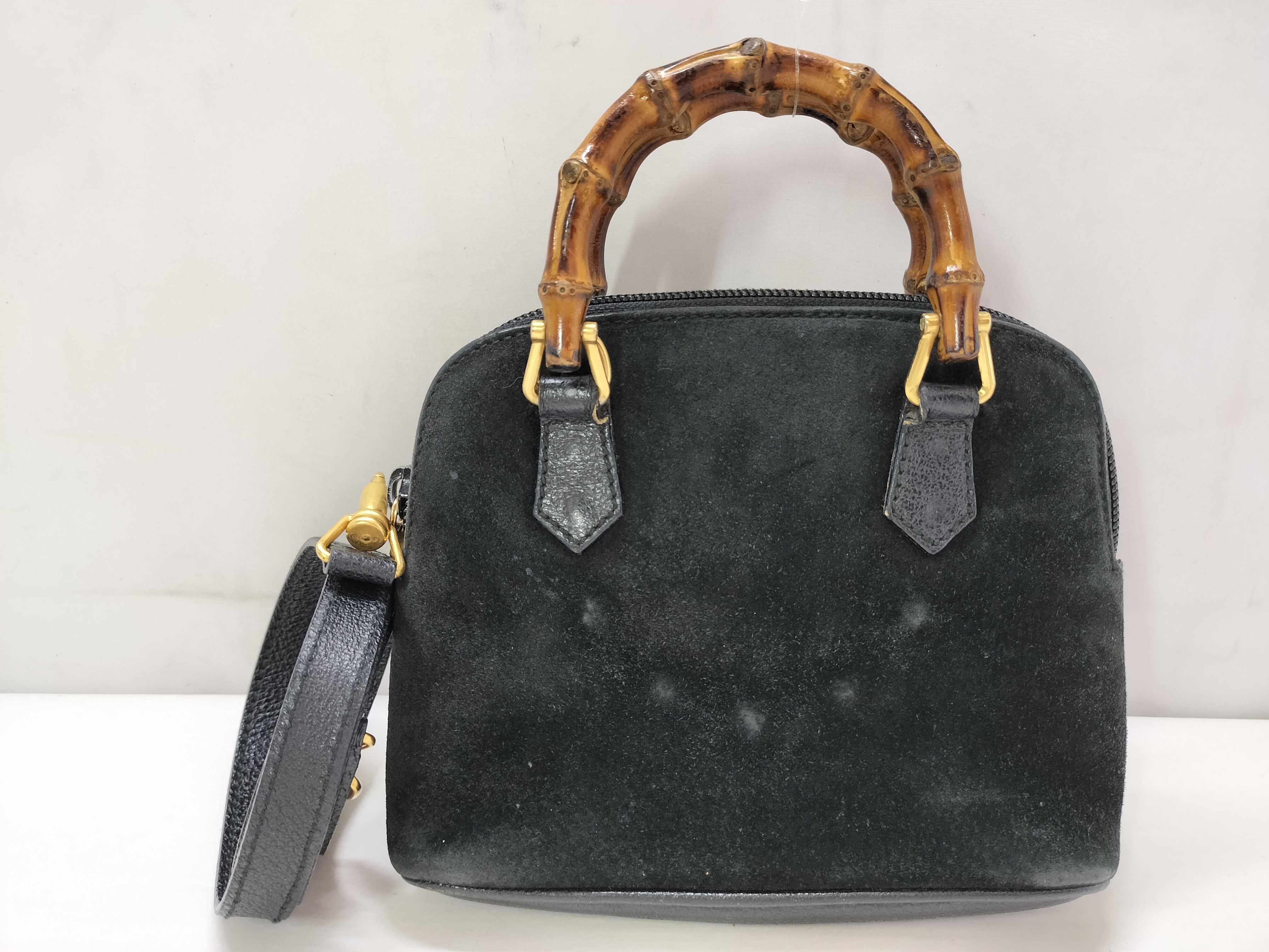 Bamboo 2-way Mini Handbag, Black, 007.2032.0231, with Strap.