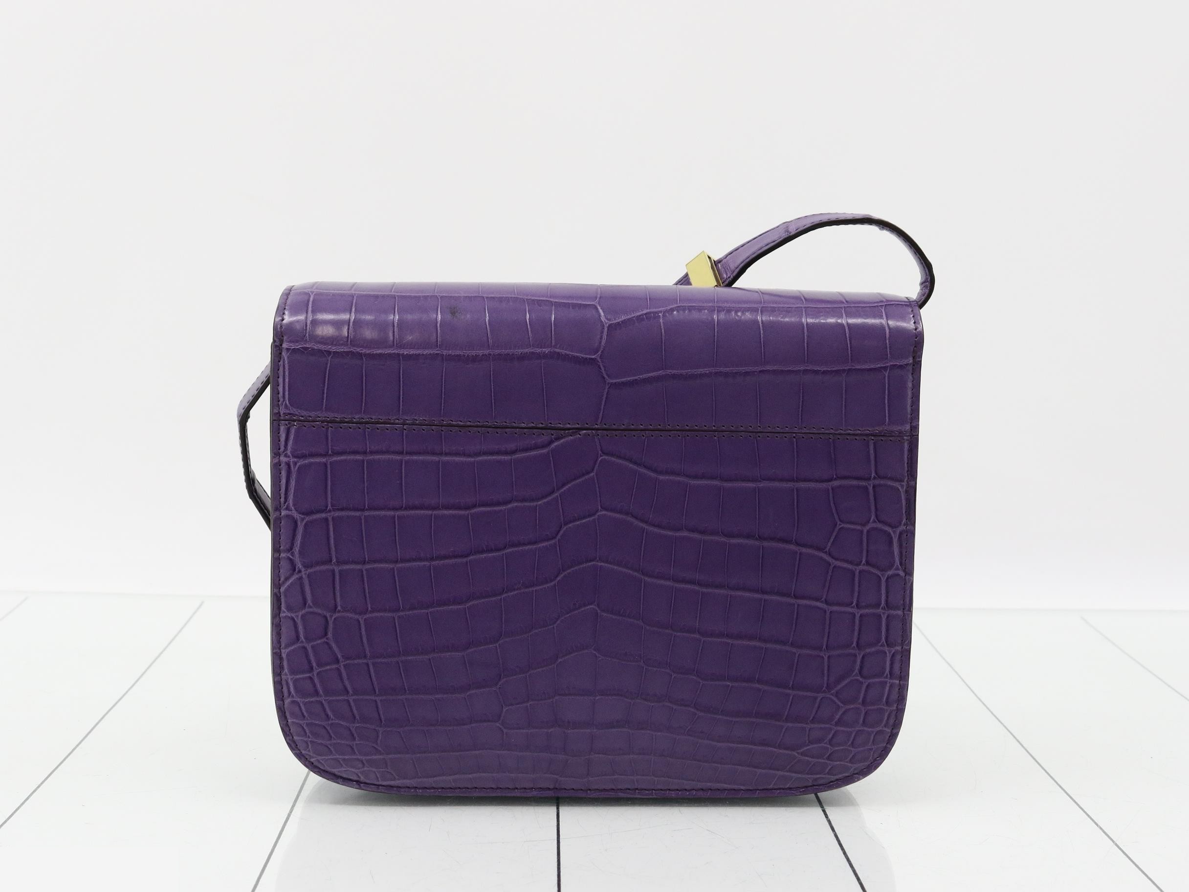 Classic Box Shoulder Bag, Purple — view 2
