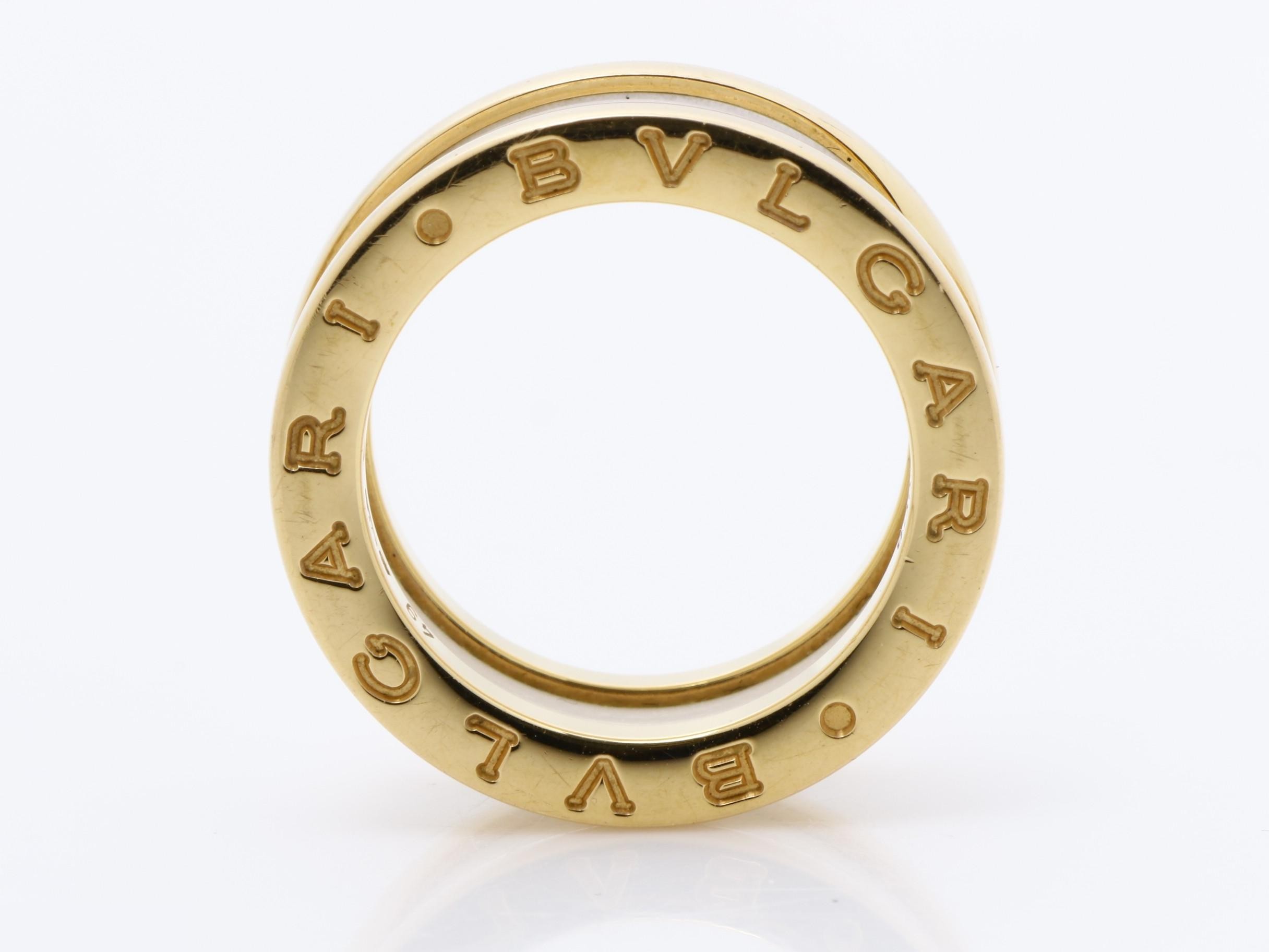 B.zero1 (precious metal) ring, 750PG, 8g, #49 hallmark. — view 5