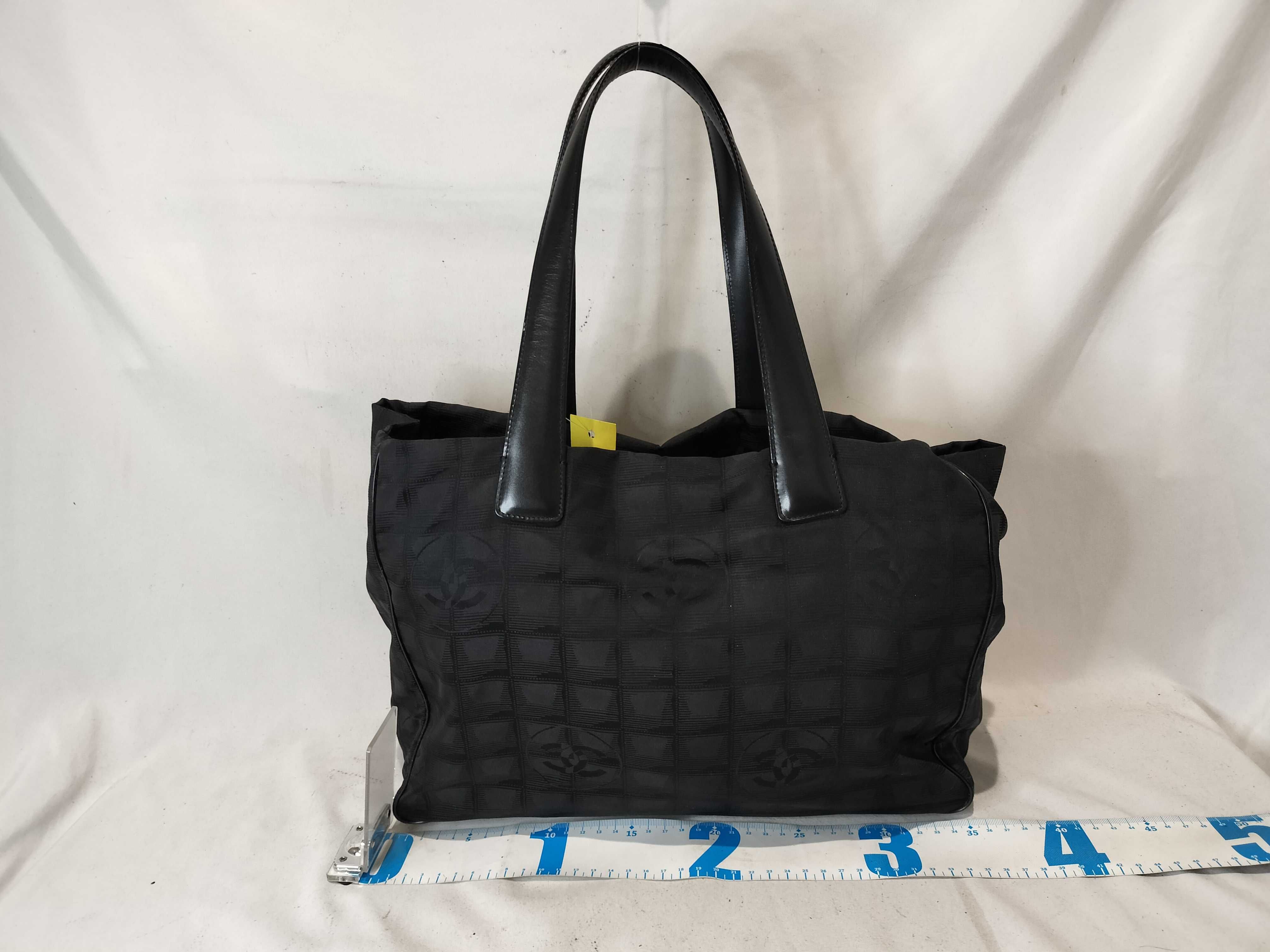 New Travel Line Nylon x Leather Tote Bag, Black Handbag — view 2