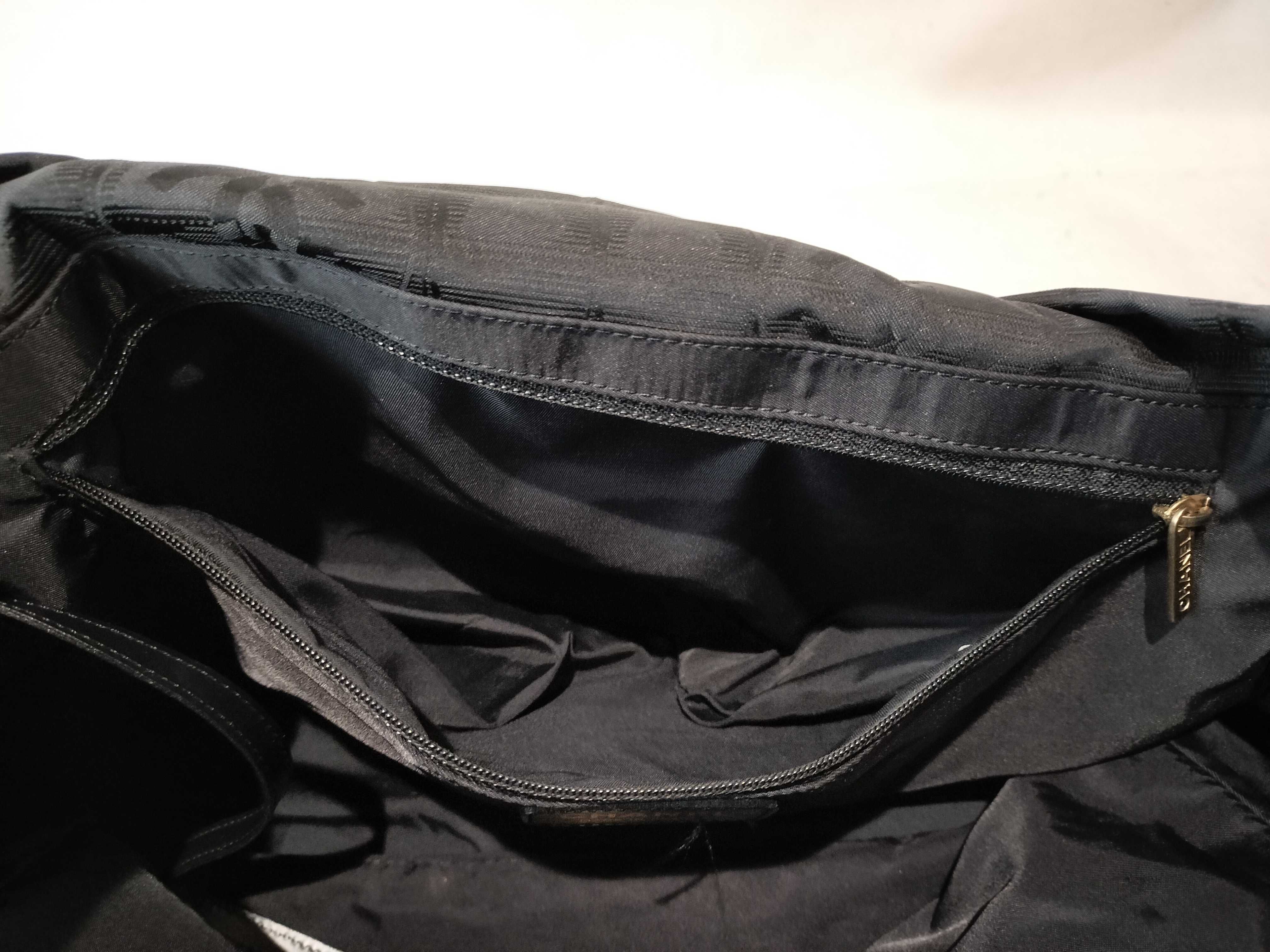 New Travel Line Nylon x Leather Tote Bag, Black Handbag — view 10