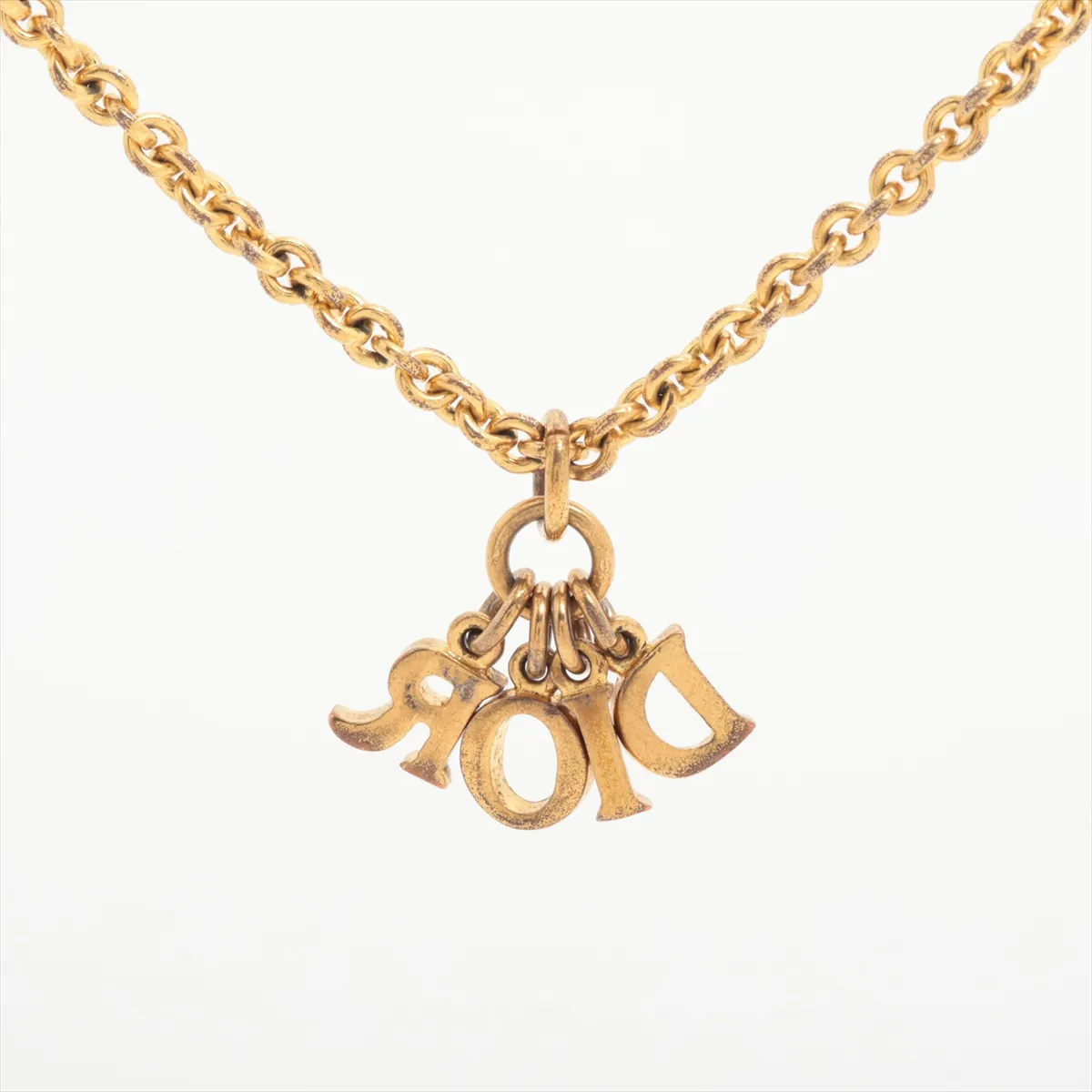logo necklace, GP gold. Shows signs of wear, — view 2