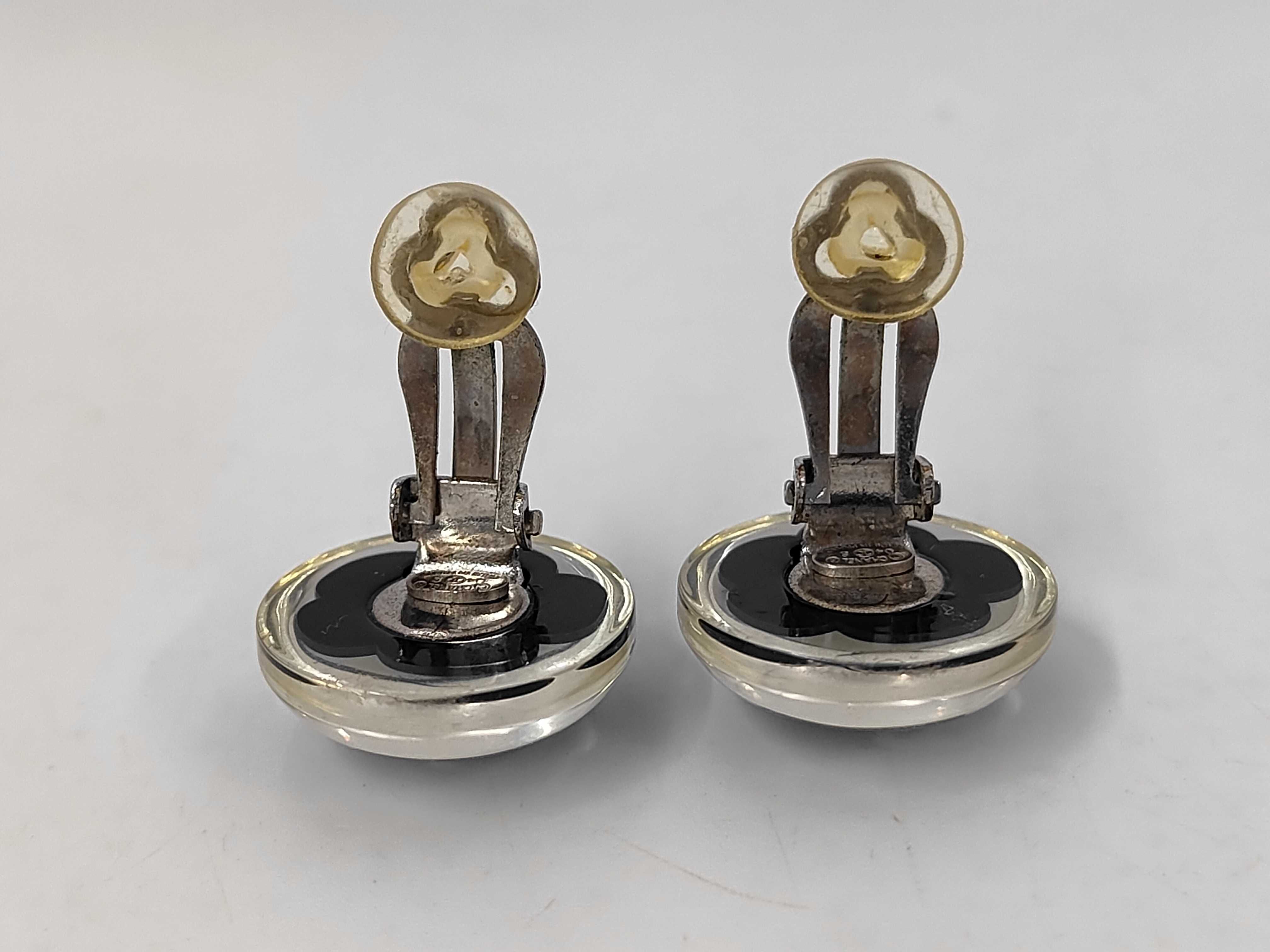 Coco Camellia Round Clear Earrings 04 S — view 2