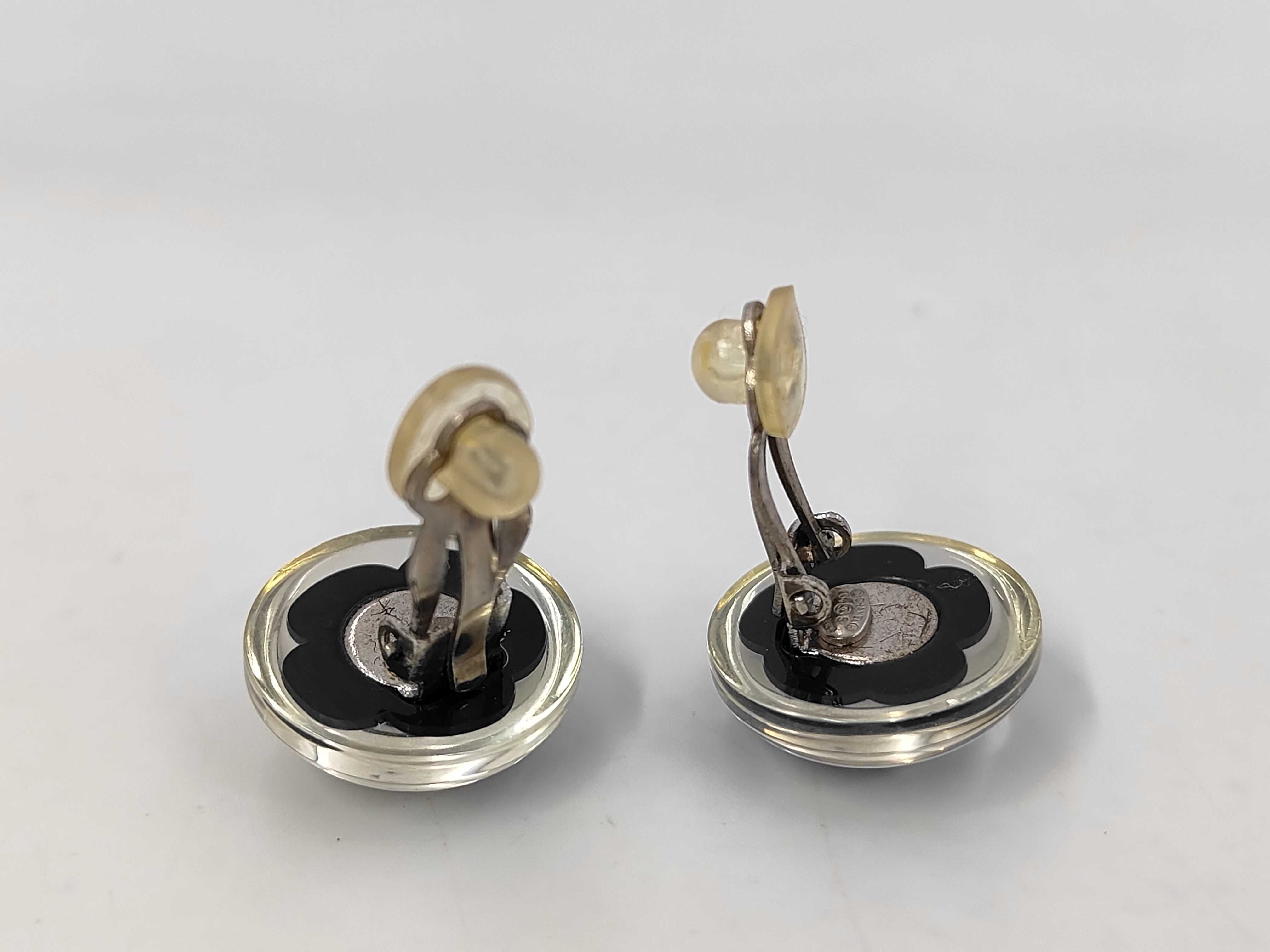 Coco Camellia Round Clear Earrings 04 S — view 3