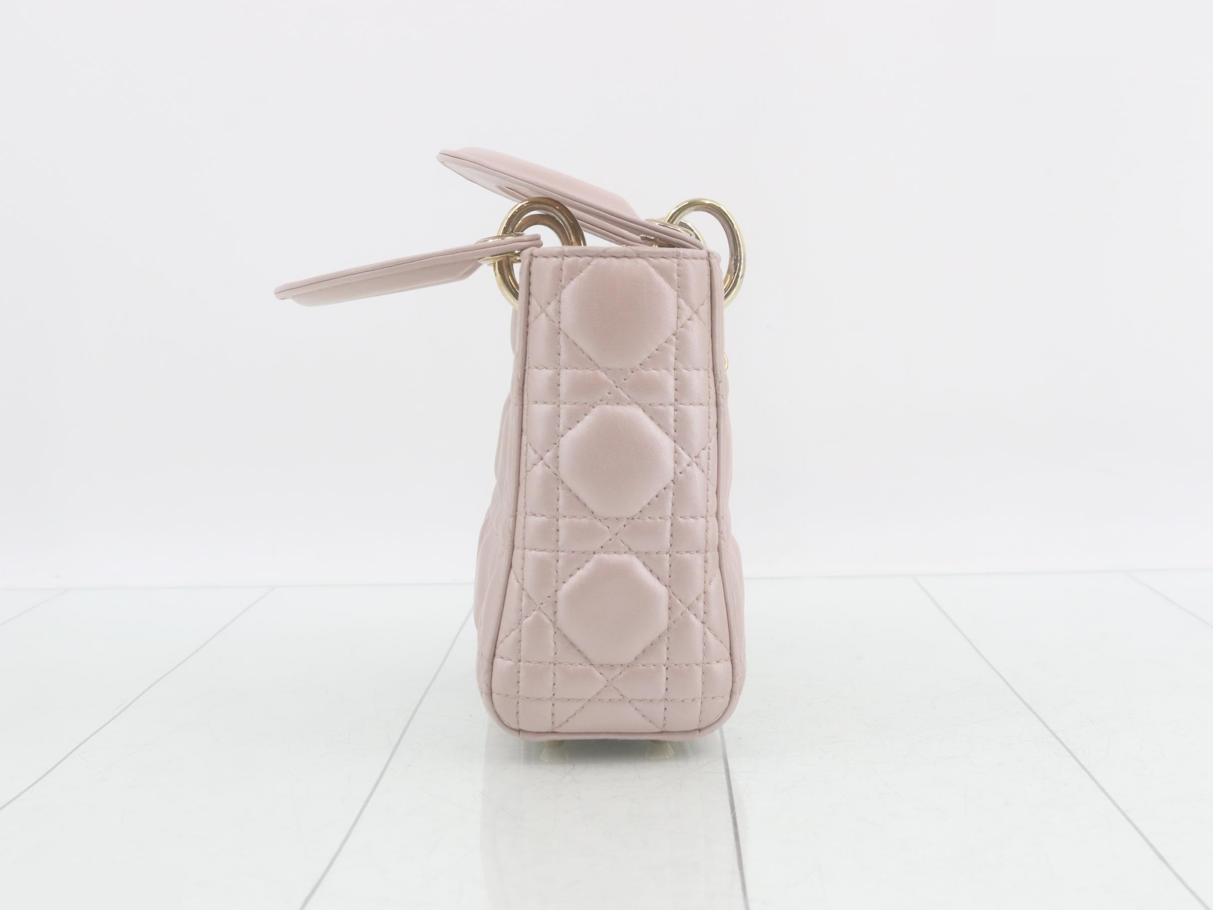 Lady Dior Cannage Lamb 2-Way Handbag — view 4