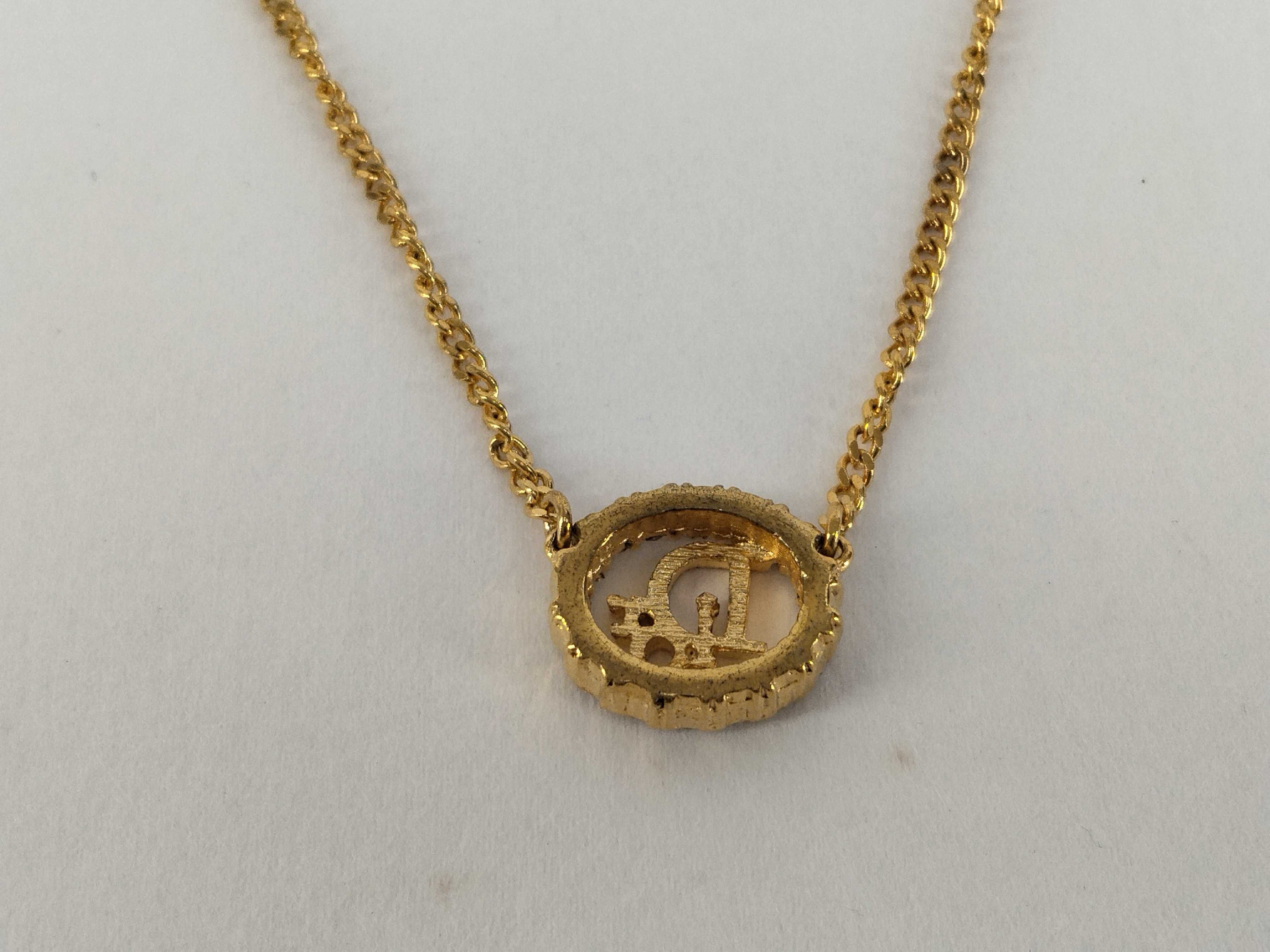 CD Logo Rhinestone Necklace — view 2