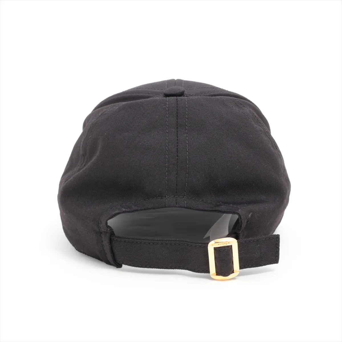 2AUA1242N Logo Cap S Polyester x Cotton Black Threaded Fuzzing Fraying — view 3