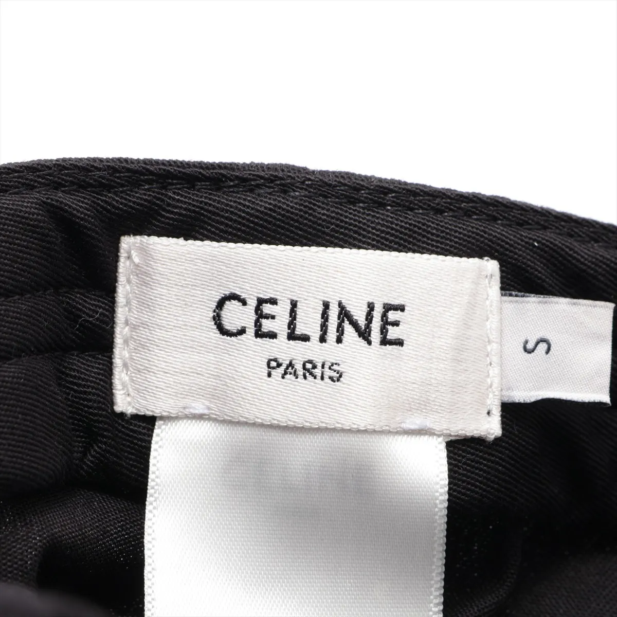 2AUA1242N Logo Cap S Polyester x Cotton Black Threaded Fuzzing Fraying — view 5