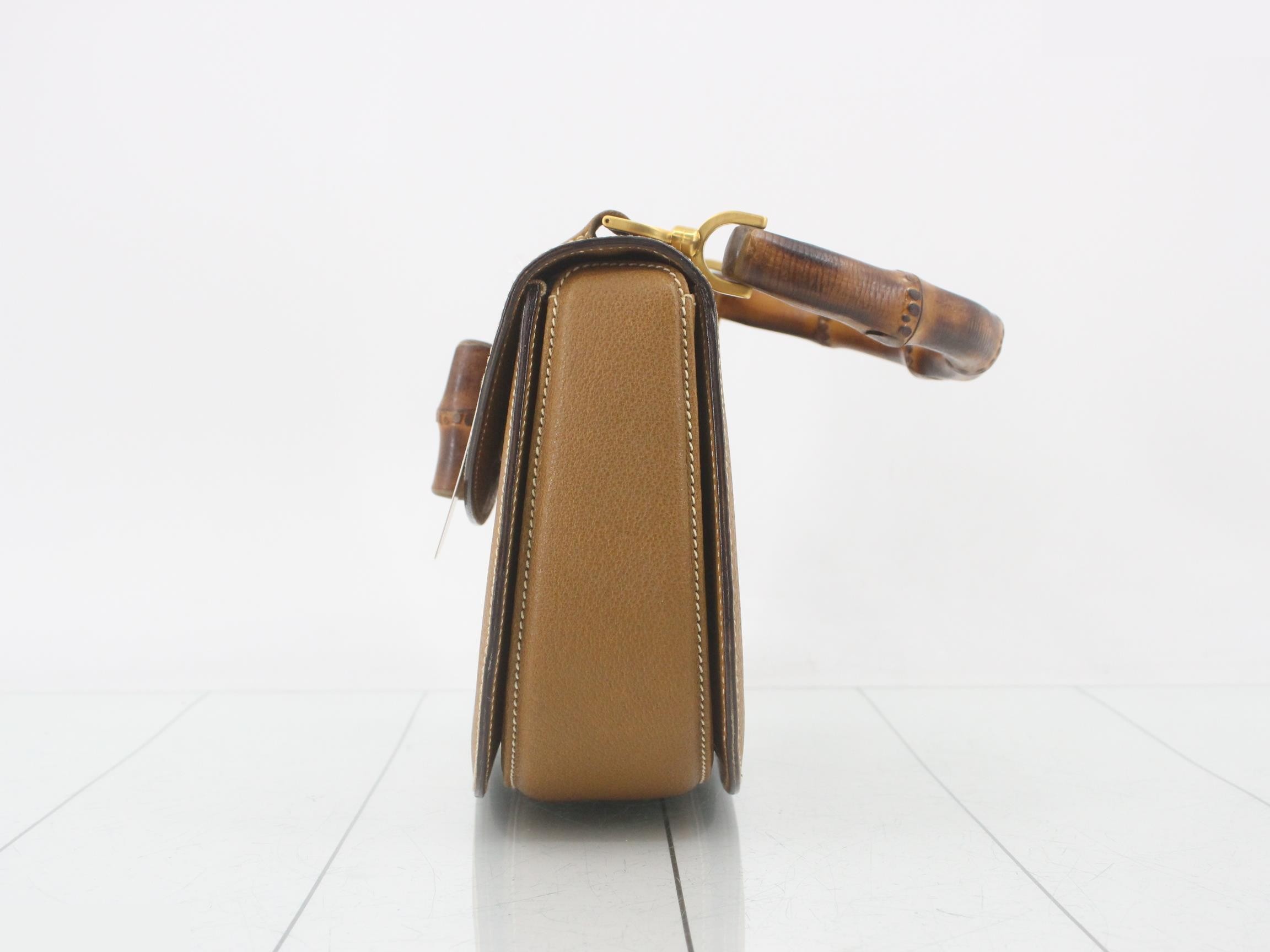 Bamboo Leather Turnlock Handbag — view 3