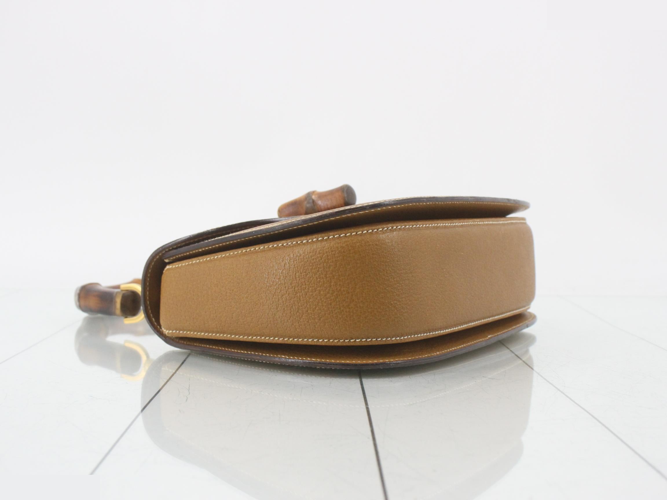 Bamboo Leather Turnlock Handbag — view 5